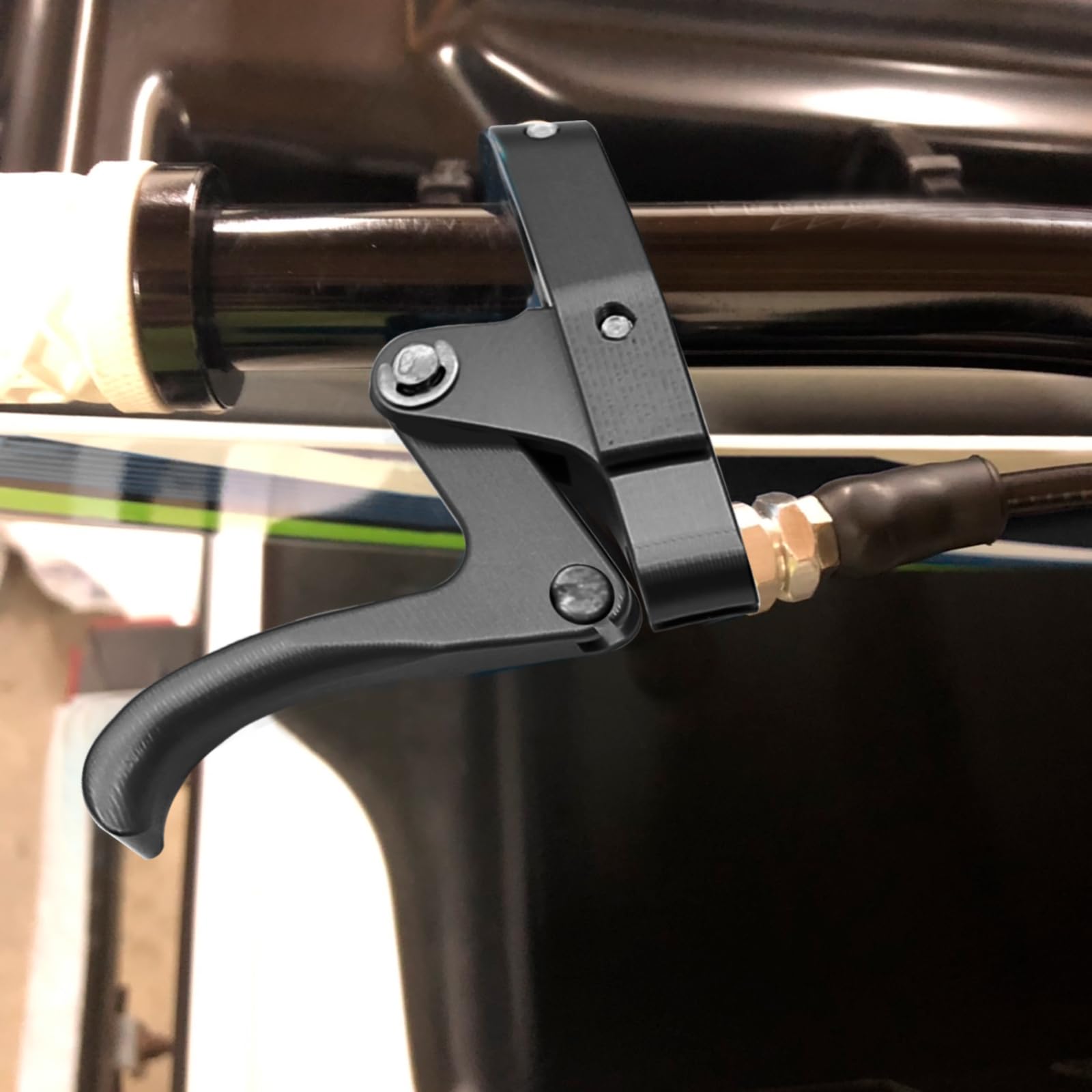 Aynaxcol CNC Finger Throttle Clutch Lever 7/8'' Handlebar Motorcycle Replacement for Wave Runner (Black)