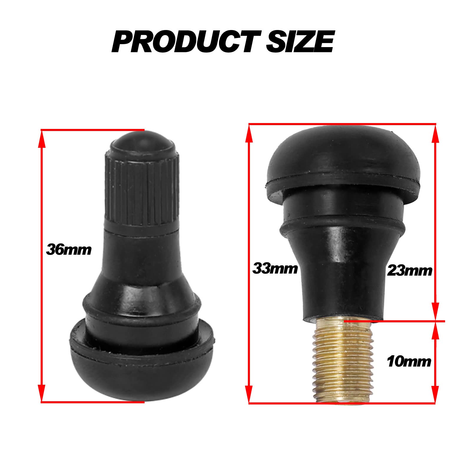 BLACKHORSE-RACING 25 Pack TR412 Rubber Tire Snap-in Short Valve Stem ATV Lawn Mower Garden Tractor Plug Stem for Tubeless 0.453