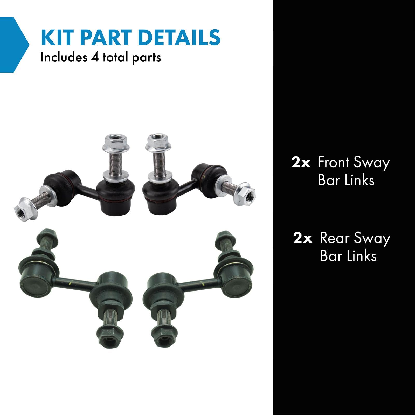 Trq Front & Rear Sway Bar Stabilizer Link Set Compatible With 2006-2007 Subaru B9 Tribeca 2008-2014 Tribeca