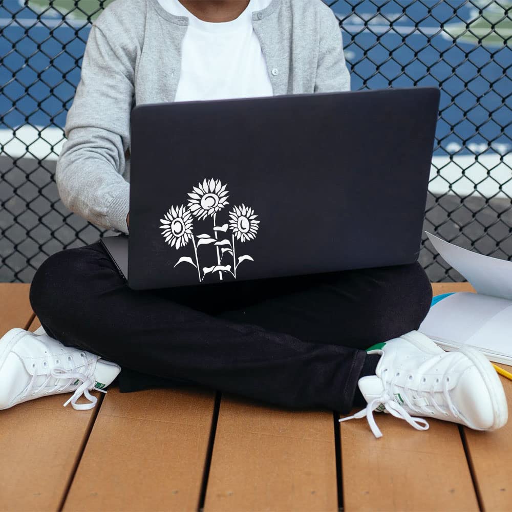 Wirester 6 Inch Clear Vinyl Decal Sticker Decoration For Car Window (Or Any Flat Surface) - Sunflower