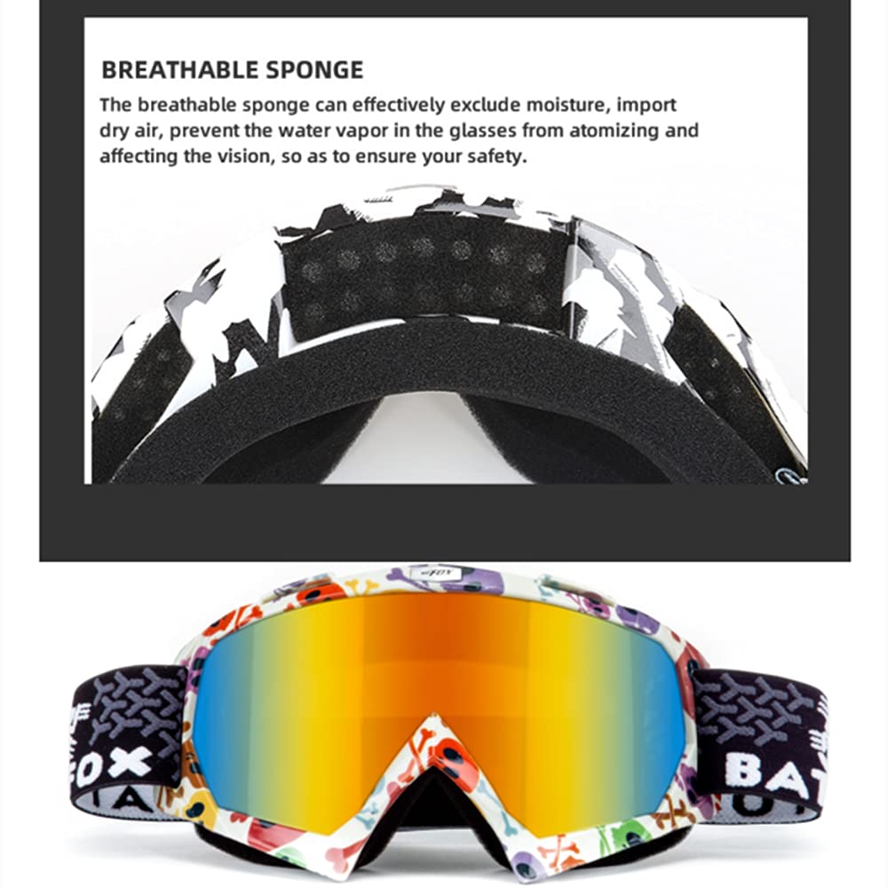 Otg Ski Snow Goggles, Uv Protection Anti Fog Snowboard Goggles For Men Women Youth, Dirt Bike,Motocross,Utv Mx Offroad Racing Go