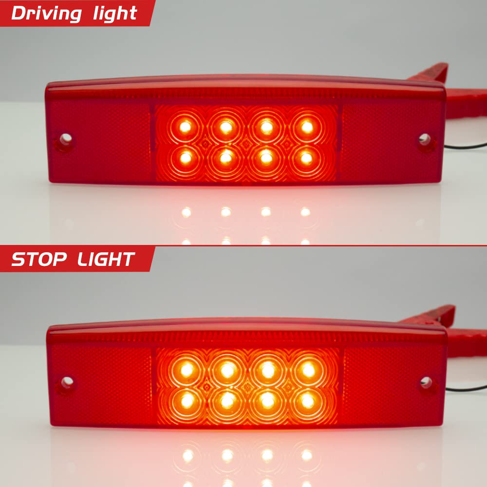 Hazawa Led Tail Light For Ranger 570, Rear Taillight Compatible With Polaris Ranger 400 500 570 800 Efi Midsize Replacement For #2411450 Brake Stop Light Accessories(2411450-Red)