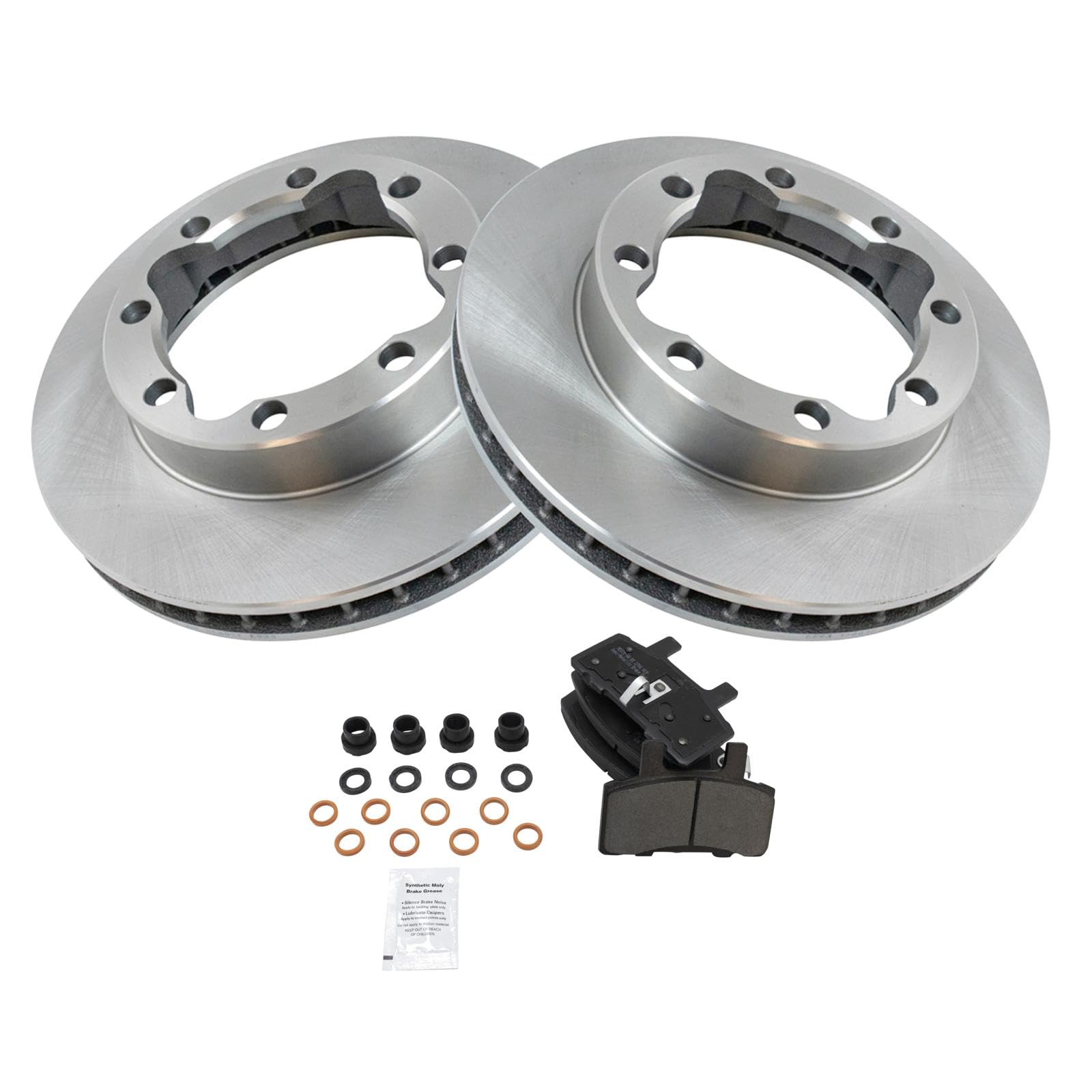 Trq Front Brake Pad & Rotor Kit Brake Pads Brake Rotor Semi-Metallic Compatible With 1995-1999 Chevrolet K1500 Suburban 1989-200