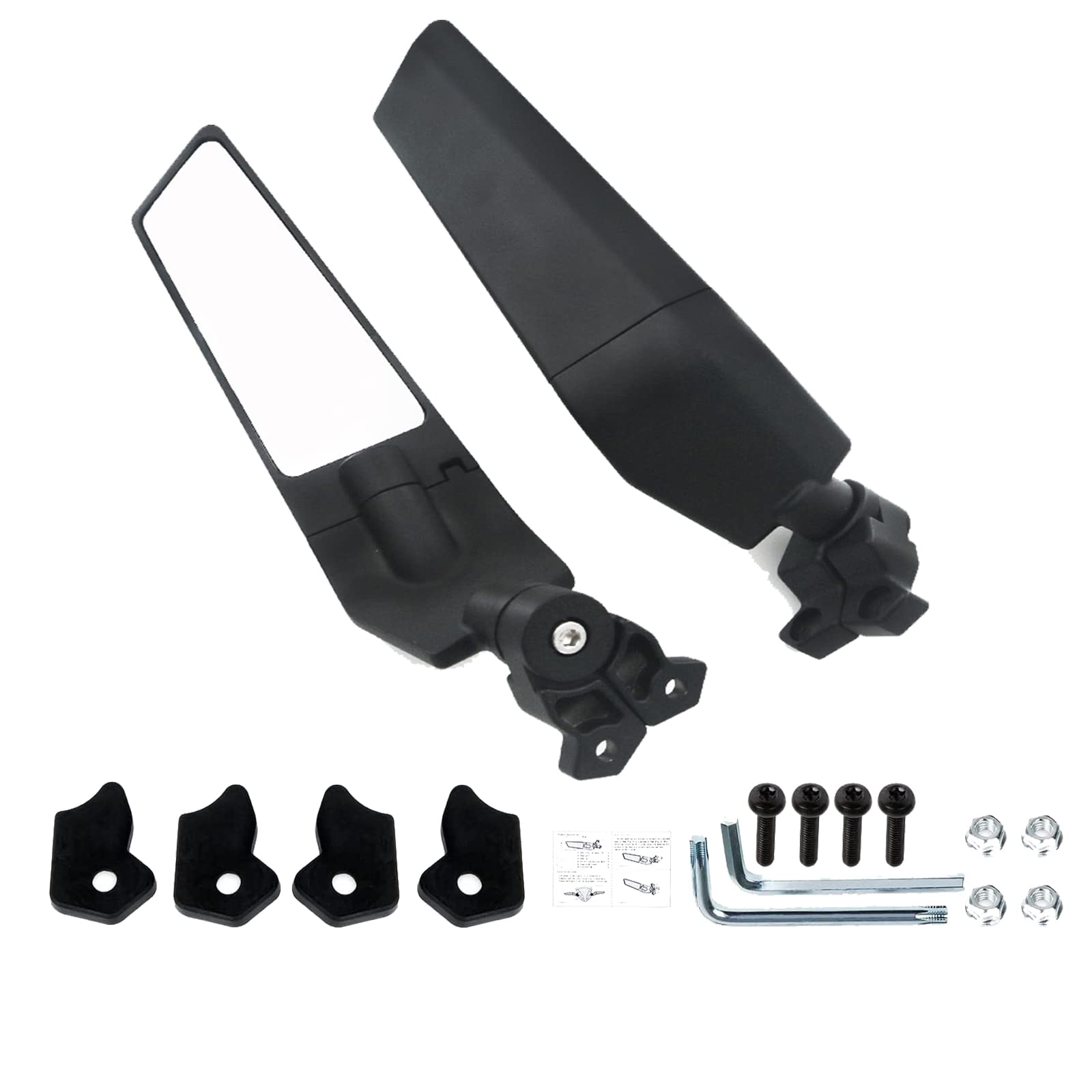 Motorcycle Mirrors Adjustable Aluminum Rotating Stealth Wind Wing Side Mirrors Accessories Compatible With Kawasaki Ninja 300 400 500 650 Zx6R Suzuki Gsxr 600 750 Honda Cbr600Rr/Cbr1000Rr
