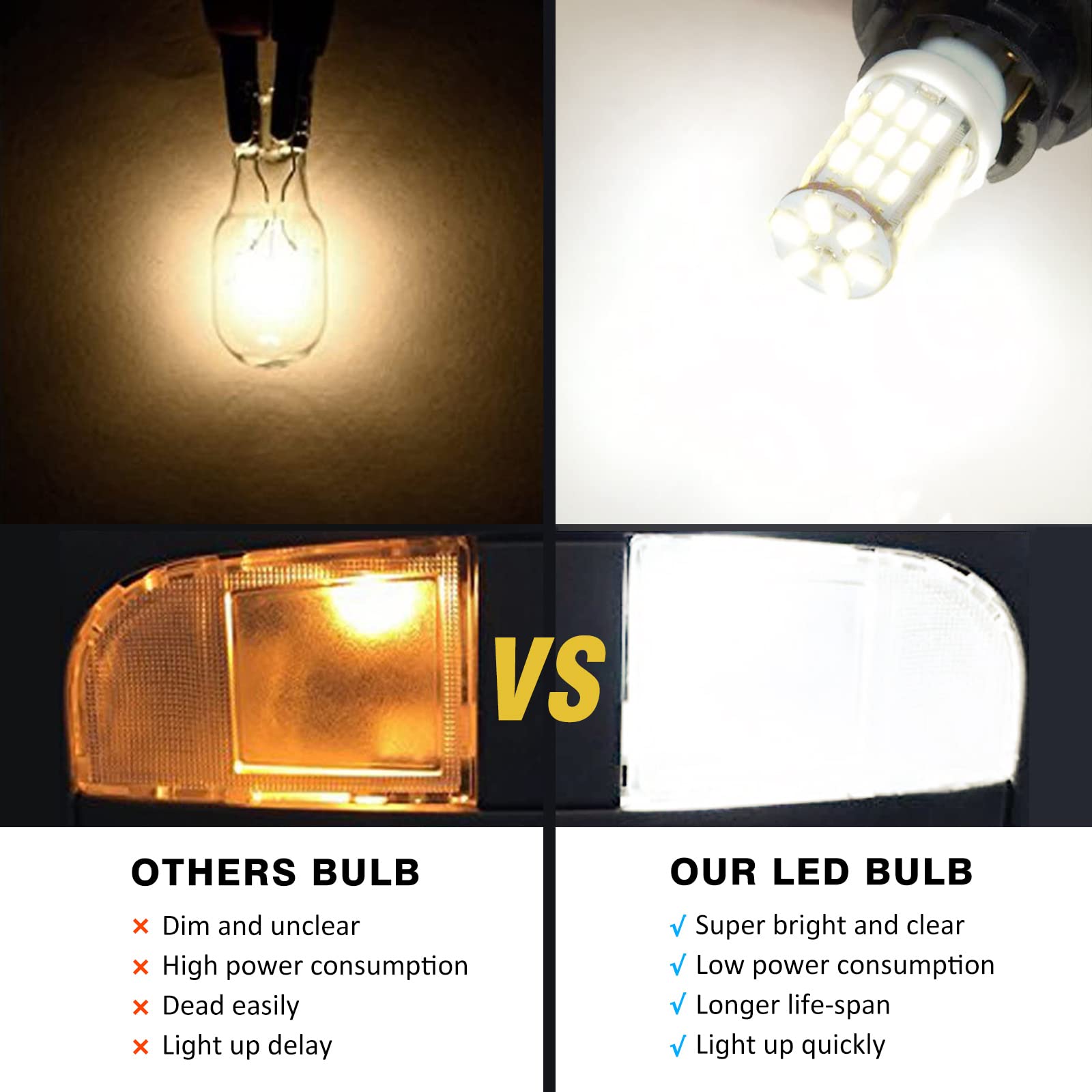 Rvbulbzl T10 921 194 168 Led Bulbs 20-Packs, Super Bright 3014 42-Smd Led Replacement 12 Volt Rv Camper Trailer Boat Trunk Interior Dome Map License Lights, Backup Reverse Lights (Natural White)