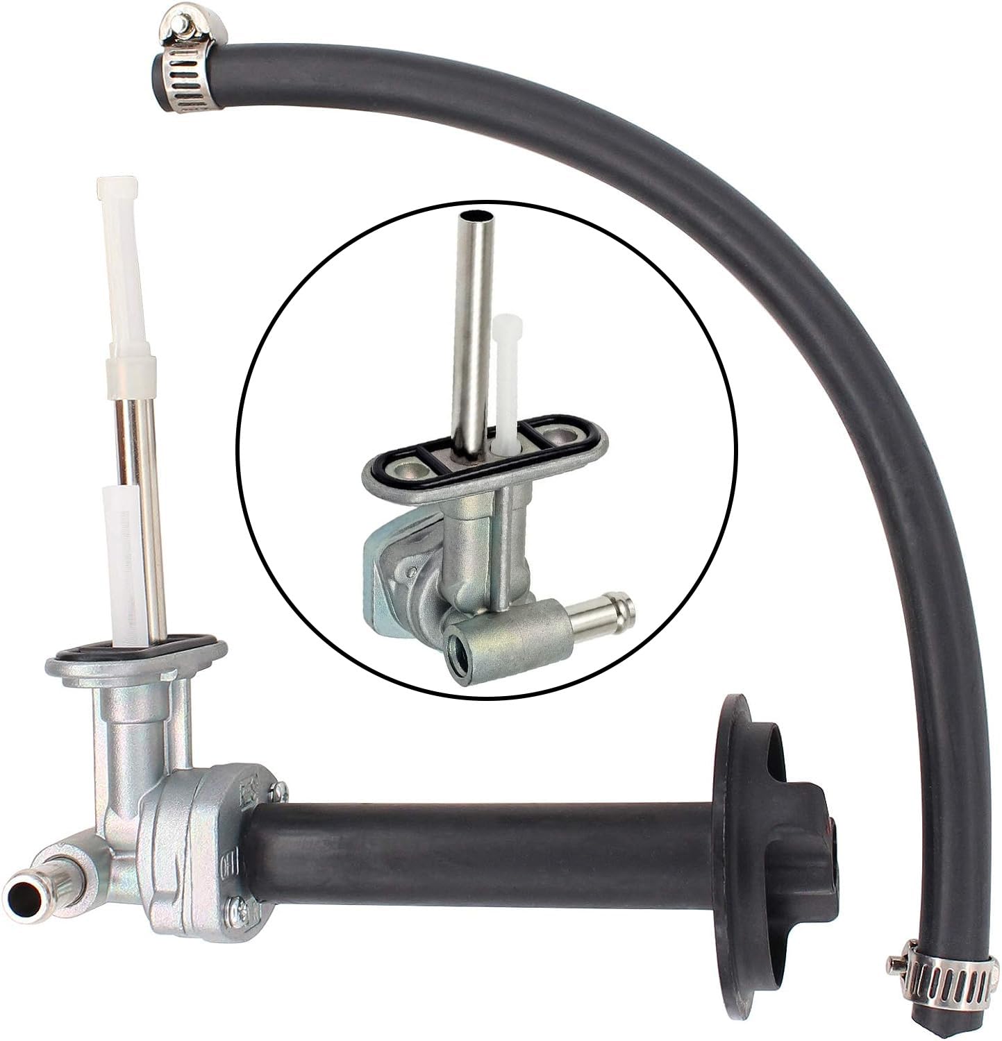 Earlyred Fuel Tank Switch Valve With Lever Screw Compatible With Yamaha Kodiak Yfm400Fa Yfm450Fa Yfm400 Yfm450 4X4 2003-2006 Fuel Petcock Switch Shutoff Valve And Lines Replace 5Gh-24500-10-00