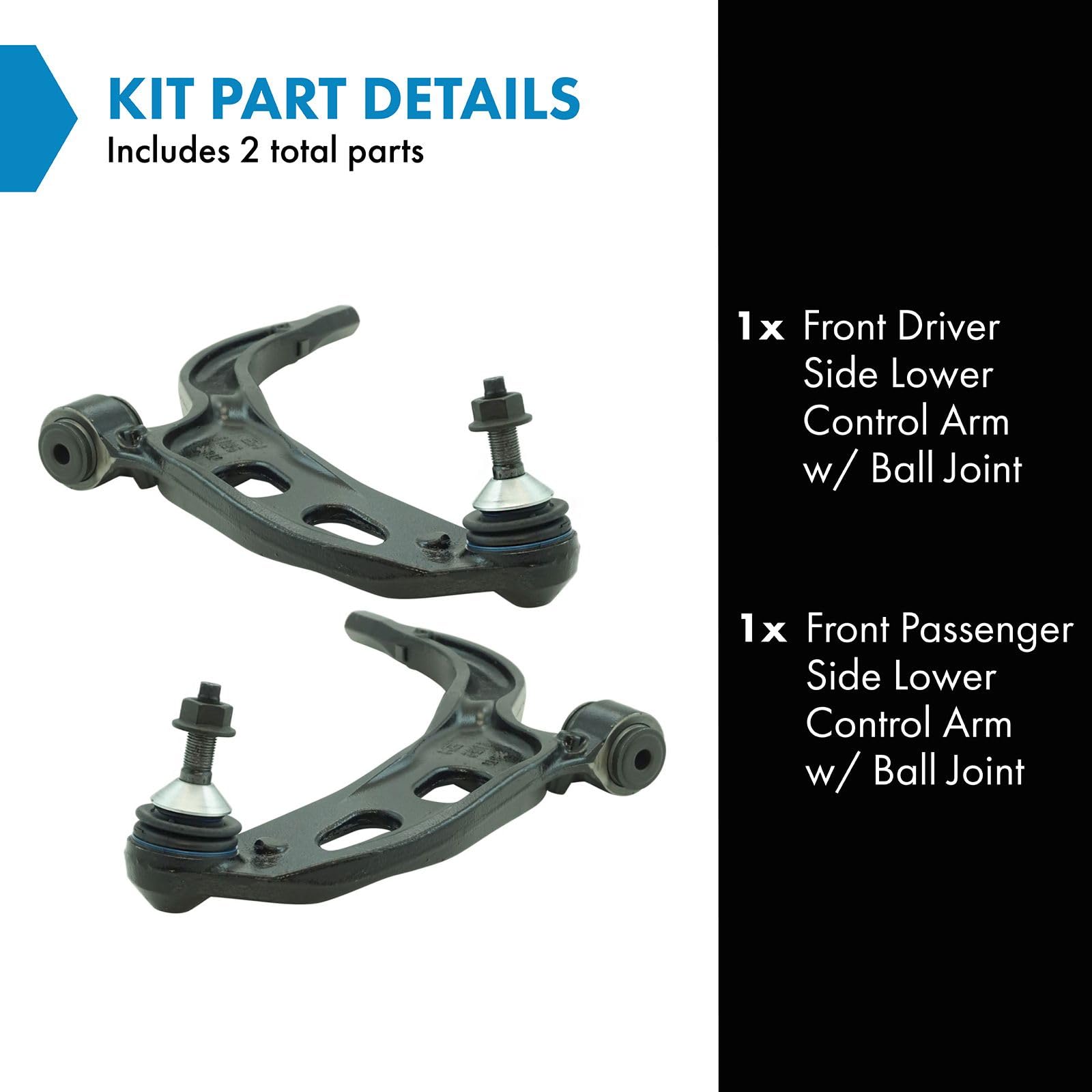 Trq Front Lower Control Arm With Ball Joint Set Compatible With 2010-2012 Ford Flex Taurus 2009-2012 Lincoln Mks Mkt