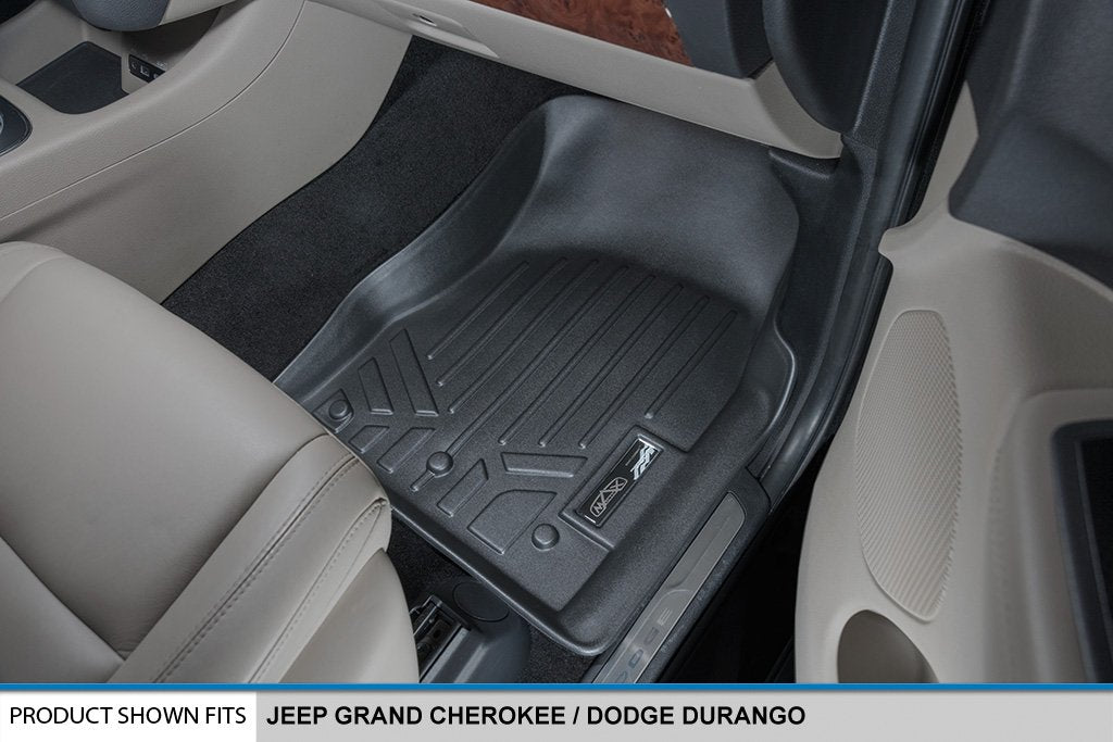 Maxliner Floor Mats 2 Rows And Cargo Liner Set Black For 2013-2016 Jeep Grand Cherokee Without 2Nd Row Center Console