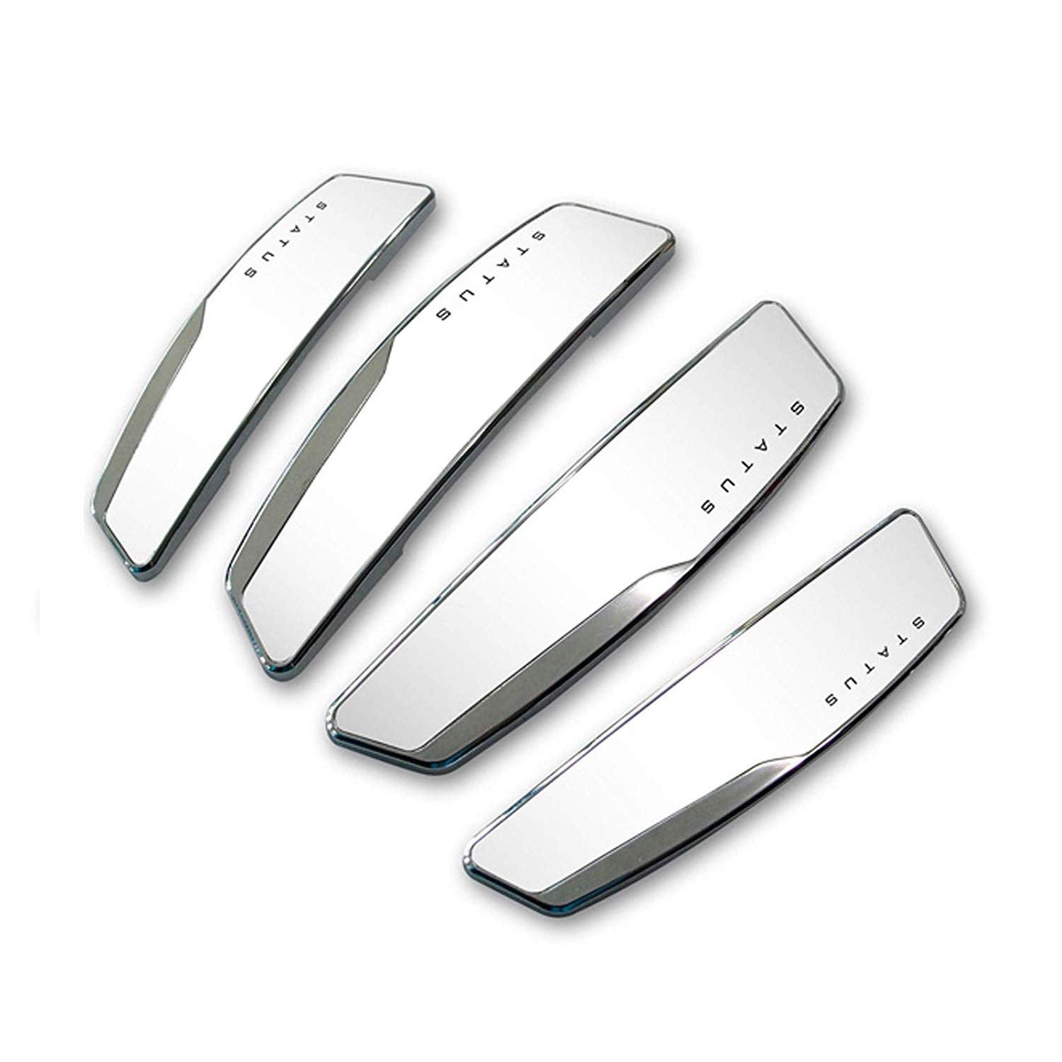 Status 4Pcs High Glossy Slim Door Edge Guards Bumper Protector Trim Guard Sticker Molding For Motors Auto Vehicle (White)