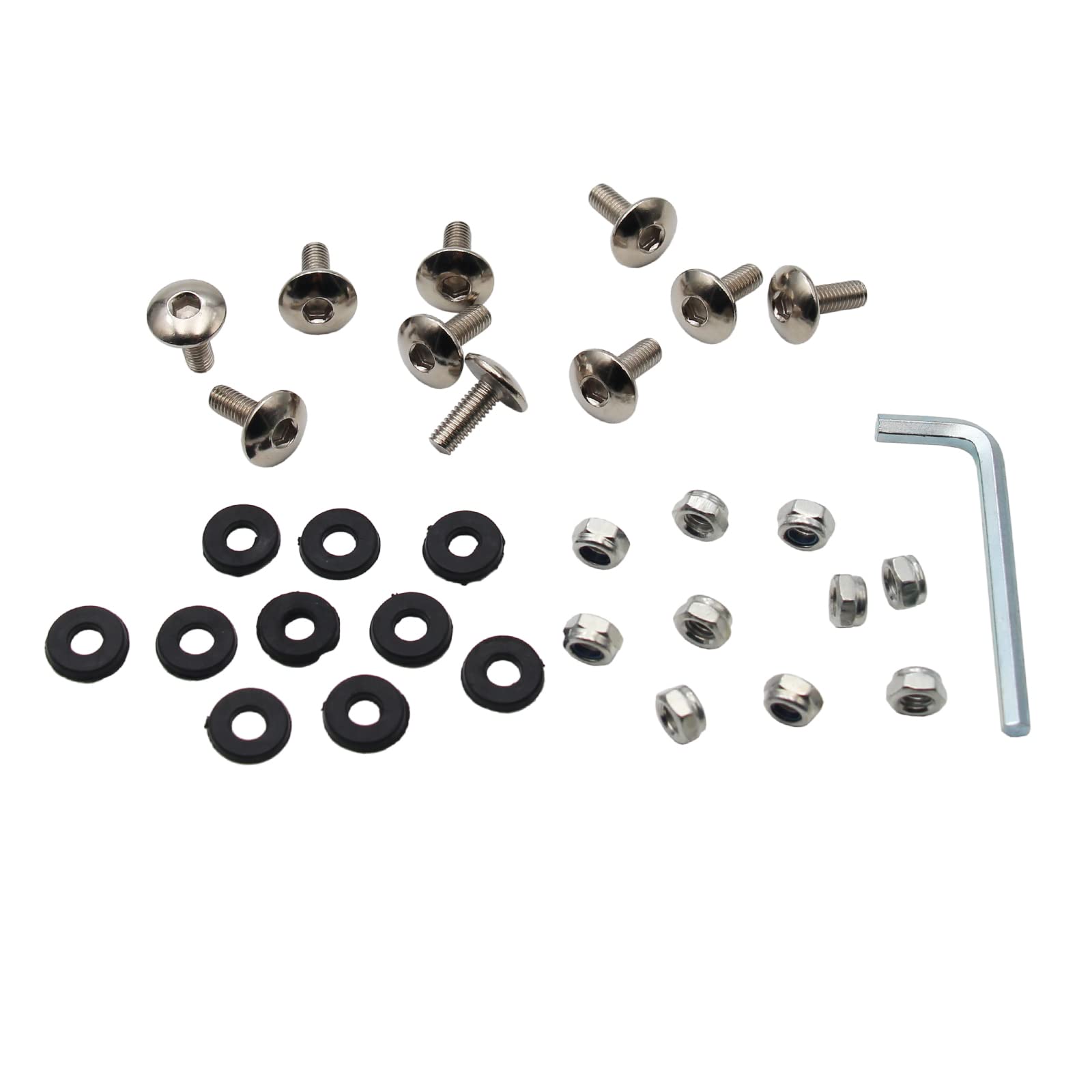 Atv Plastic Body Fender M6 Bolt Washer & Nut Fastener 6Mm Kit For 50Cc 70Cc 90Cc 110Cc 125Cc 150Cc 200Cc 250Cc Pack Of 10