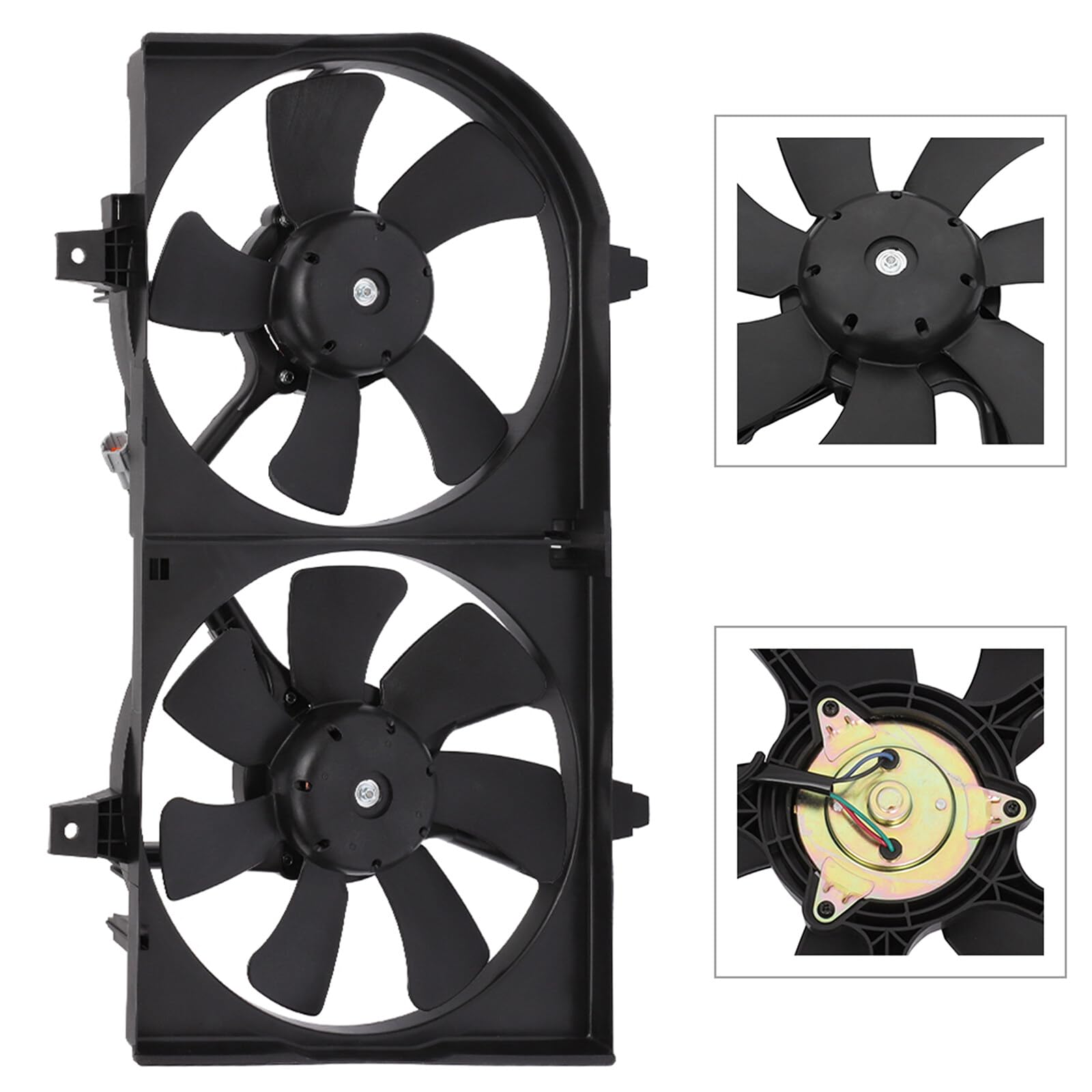SCITOO 620730 Dual Radiator Condenser Fan Compatible for 2002-2006 for Nissan Sentra 1.8L
