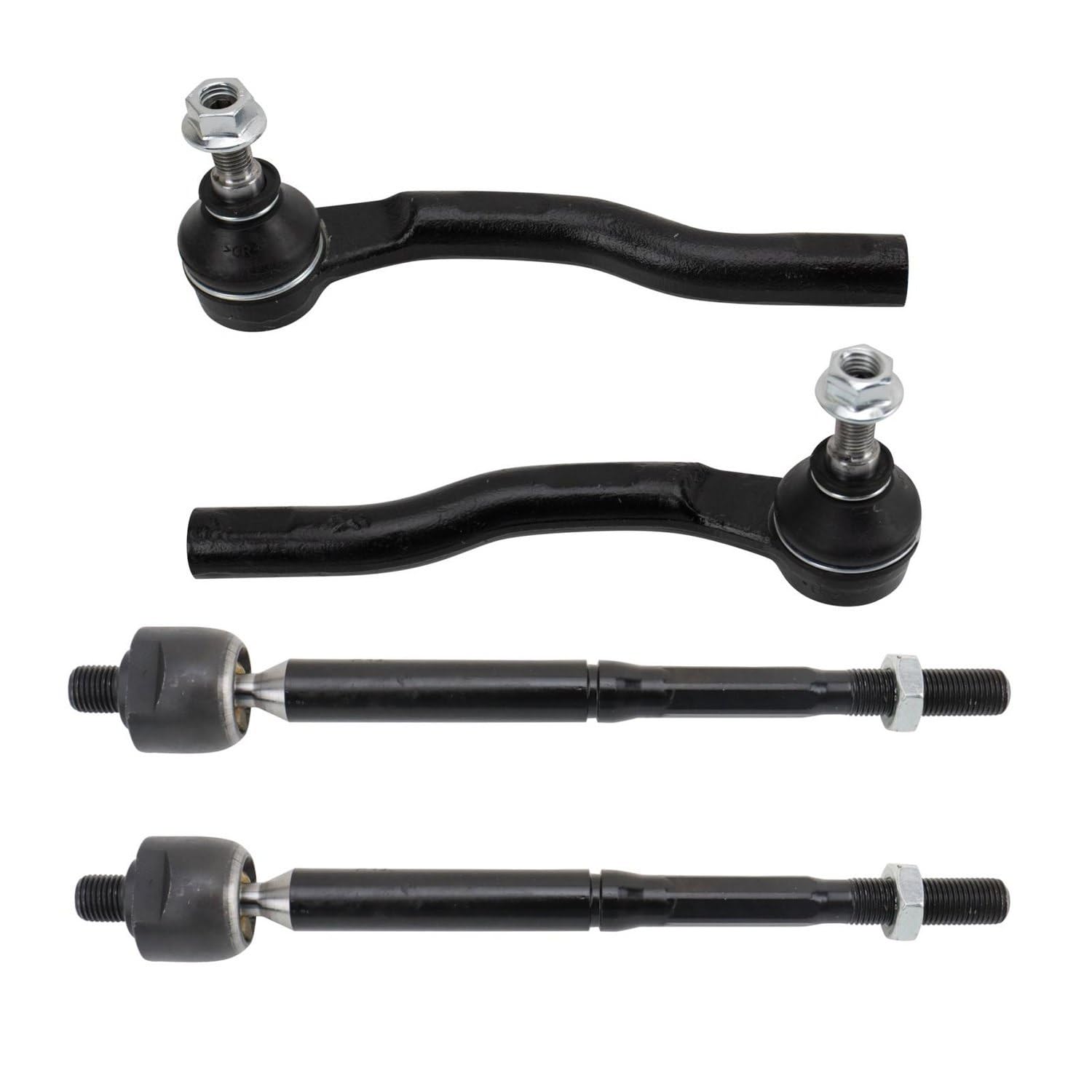 TRQ Front Inner and Outer Tie Rod Set Compatible with 2015-2020 Honda Fit