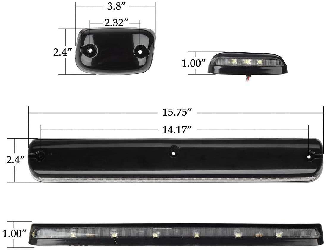 Partsam 3Pcs Clear Lens Cab Roof Marker Lights 12Led Amber Top Assembly Light Compatible With Silverado/Sierra 1500 2500 3500 25