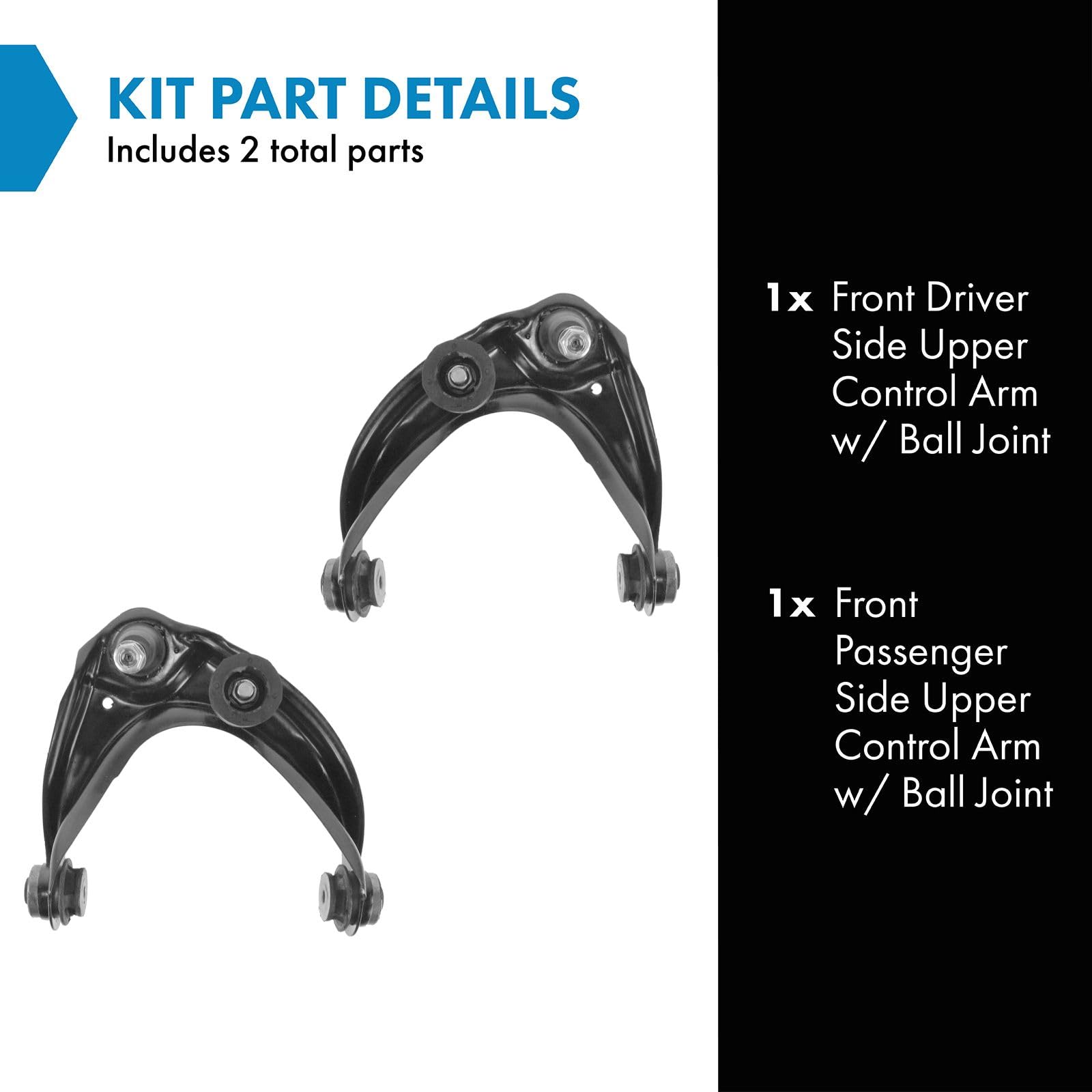 Trq Front Upper Control Arm With Ball Joint Set Compatible With 2006-2012 Ford Fusion 2007-2012 Lincoln Mkz 2006 Zephyr 2003-200