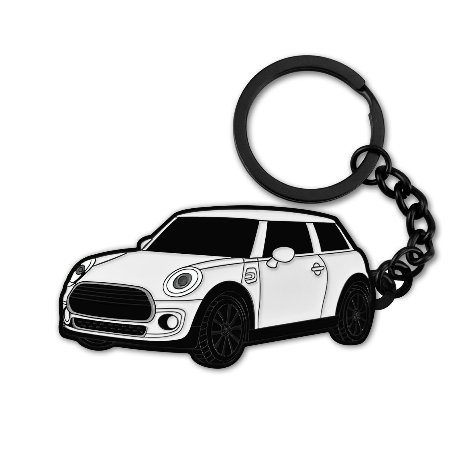 Glahorse For Mini Cooper Keychain，For Mini Cooper/Cooper S Accessories 2014-2022，Metal Keychain (White)