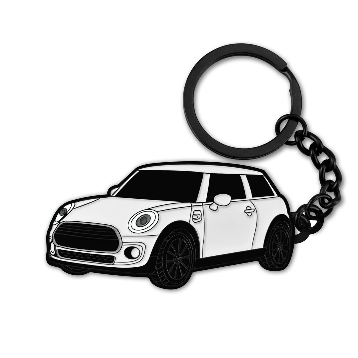Glahorse For Mini Cooper Keychain，For Mini Cooper/Cooper S Accessories 2014-2022，Metal Keychain (White)