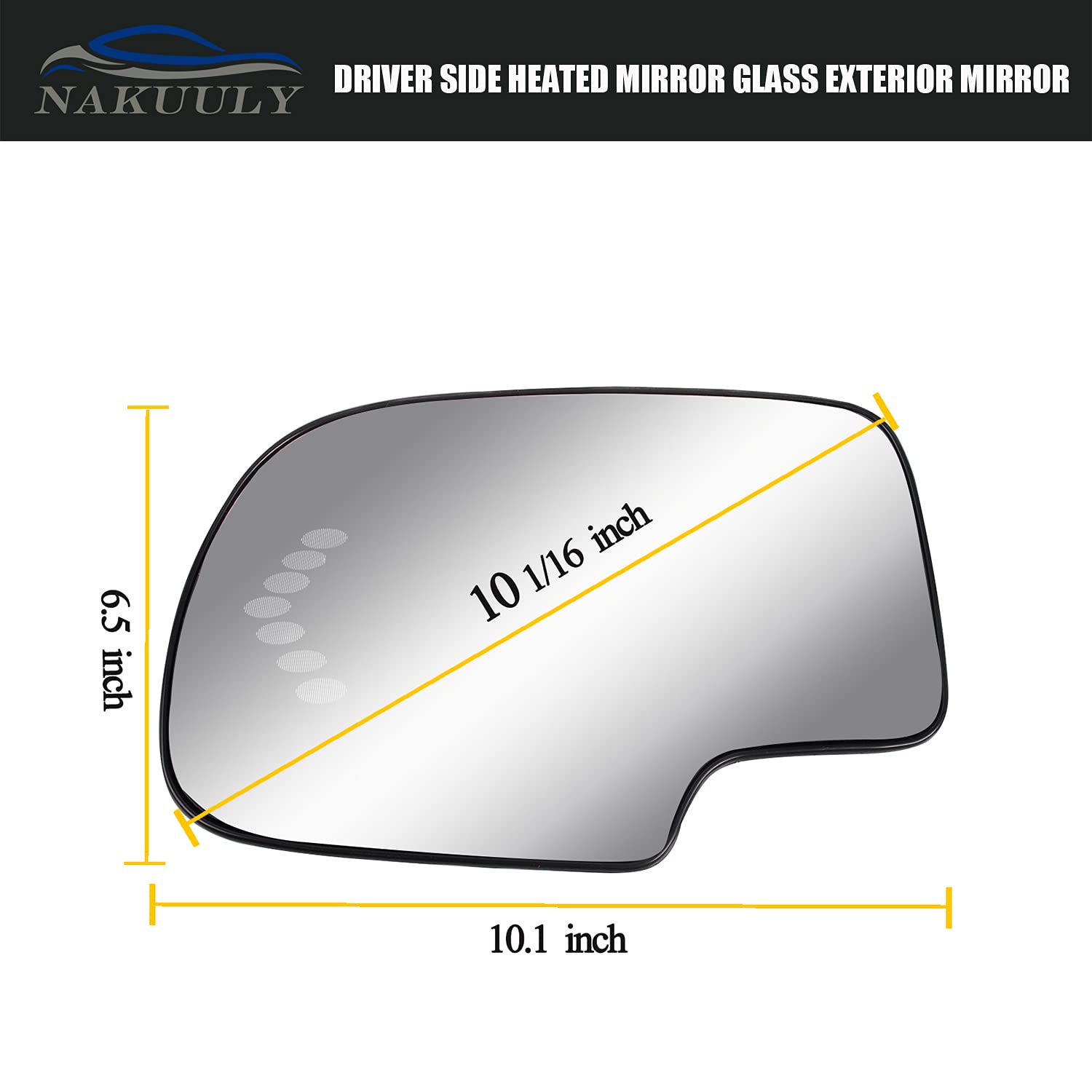 Nakuuly Driver Side Heated Mirror Glass Compatible With 2003-2007 Chevy Silverado Suburban Tahoe Gmc Sierra Yukon 1500 Cadillac Escalade Arrow Signal Exterior Left Mirror Replace # 88944391