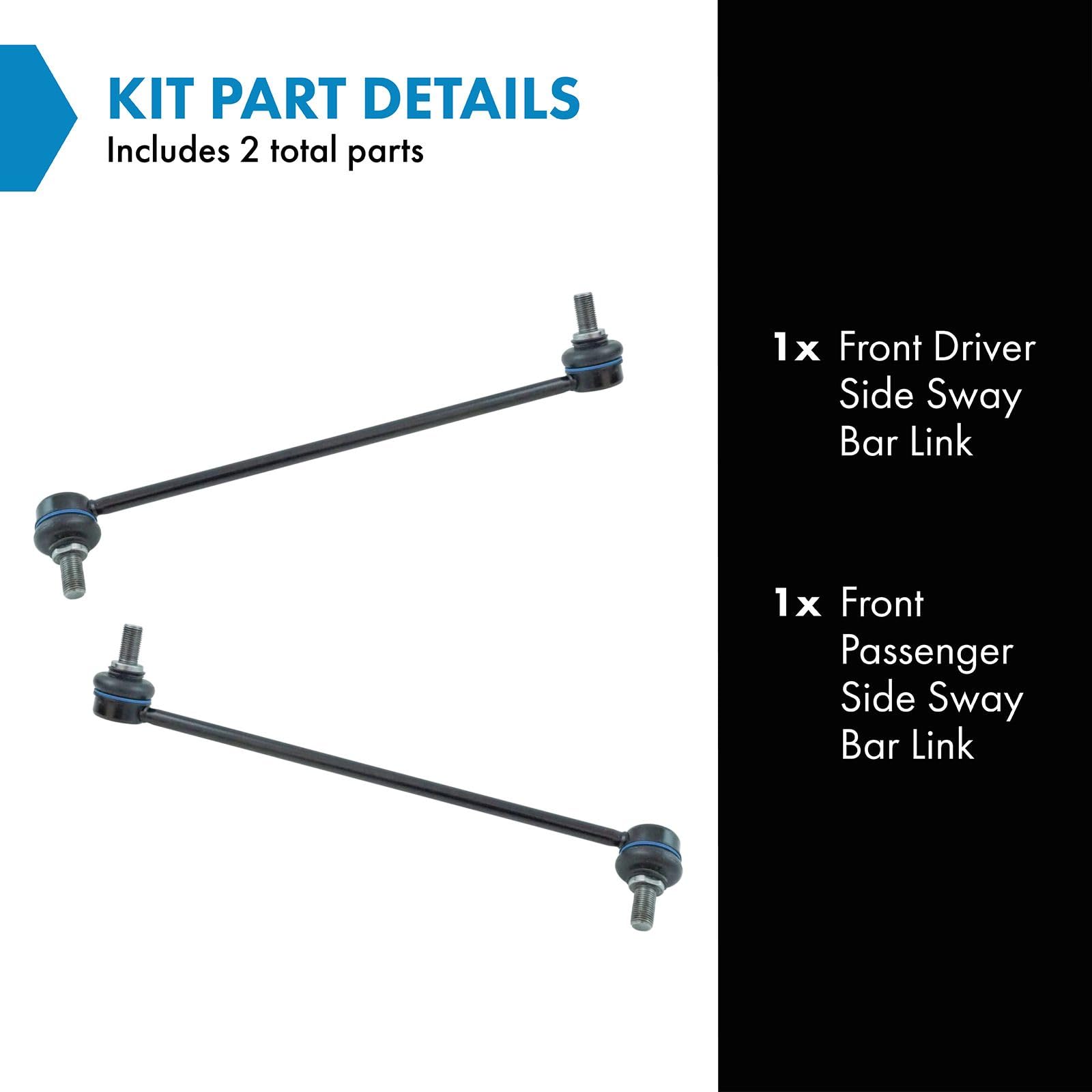 Trq Front Sway Bar Stabilizer Link Set Compatible With 2011-2014 Hyundai Sonata