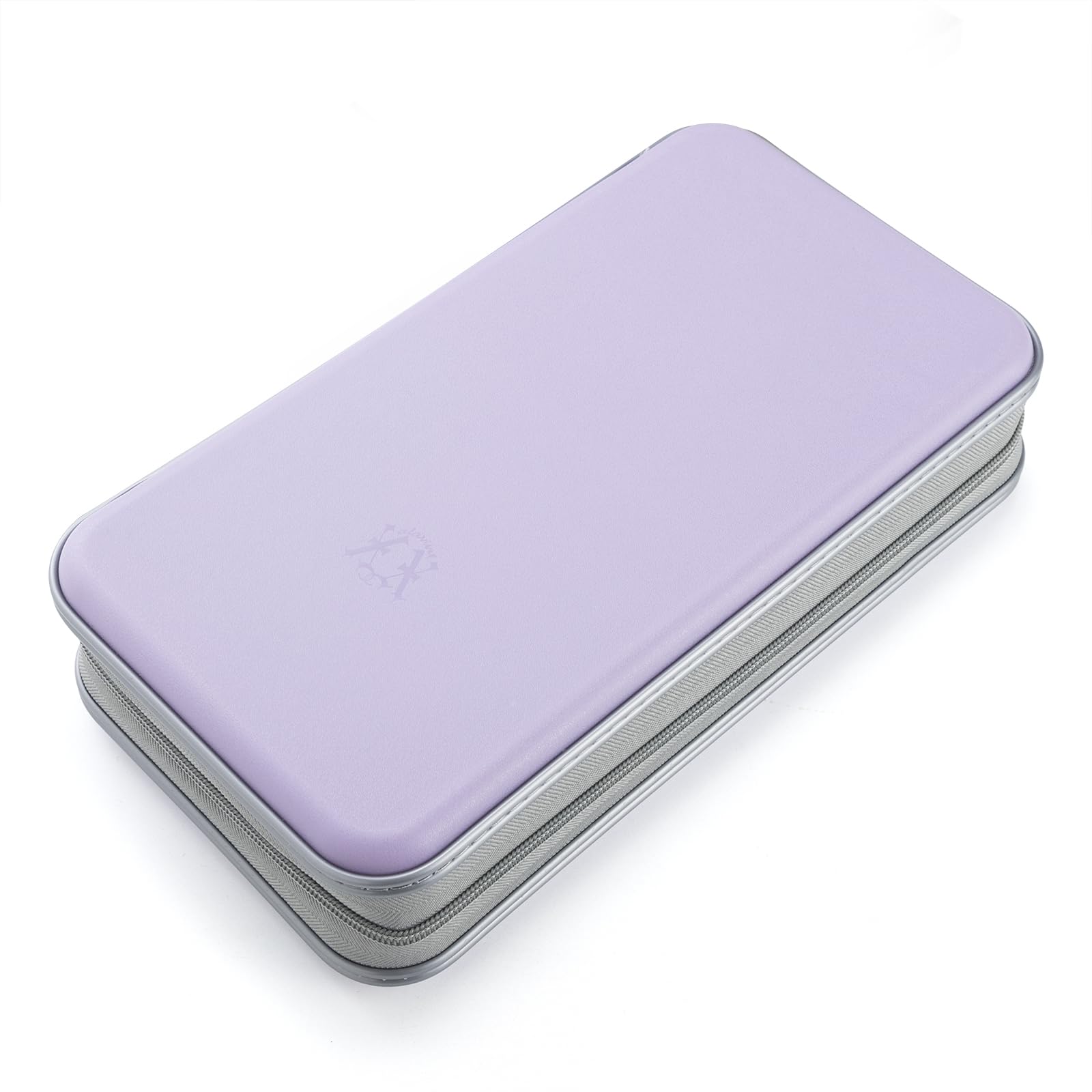 Alavisxf 96 Capacity DVD CD Case Holder - Hard Plastic Zippered Organizer for Car, Home, Travel - Lavender Color