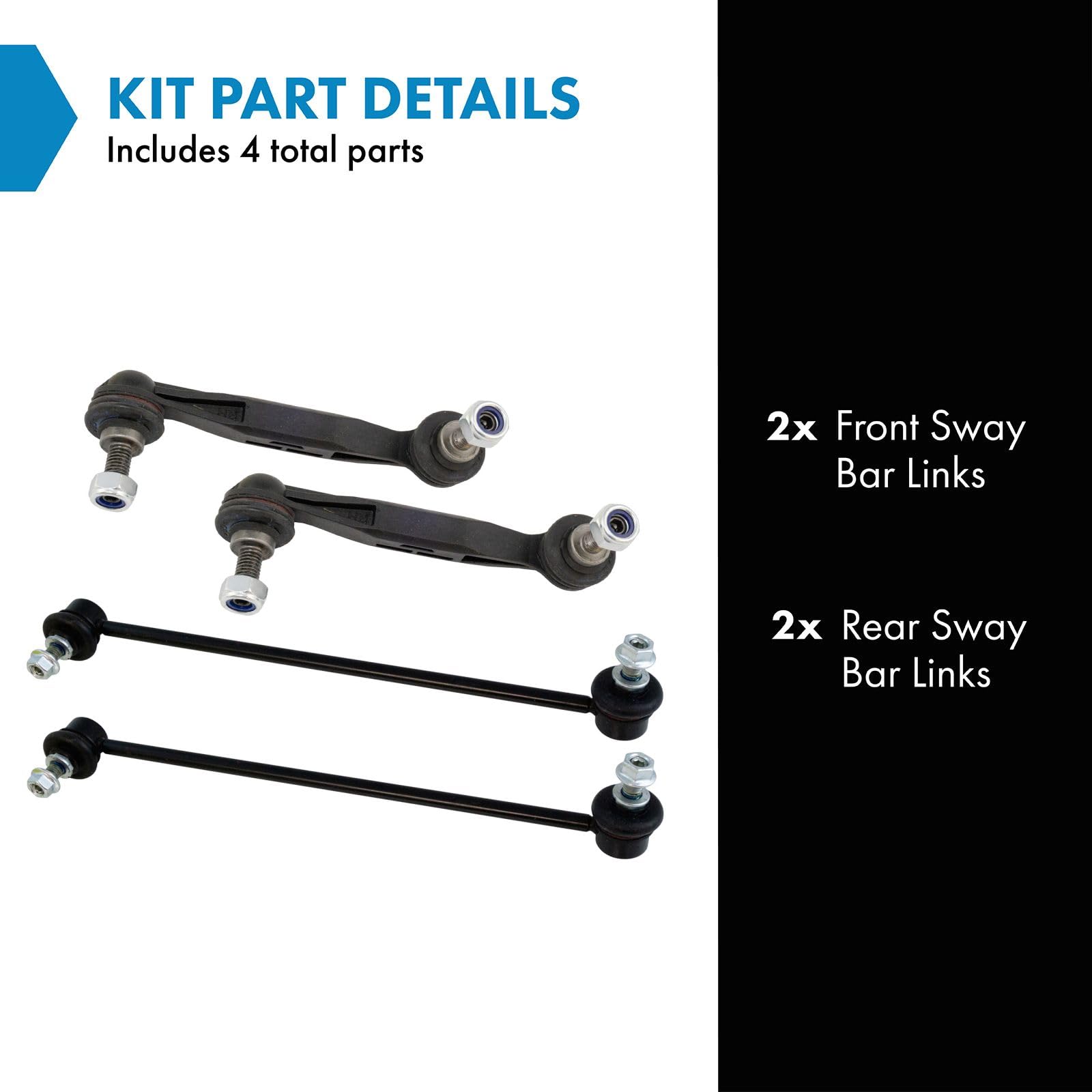 Trq Driver & Passenger Side Sway Bar Stabilizer Link Set Compatible With 2013 Bmw 328I Xdrive 335I Xdrive 2013-2015 X1