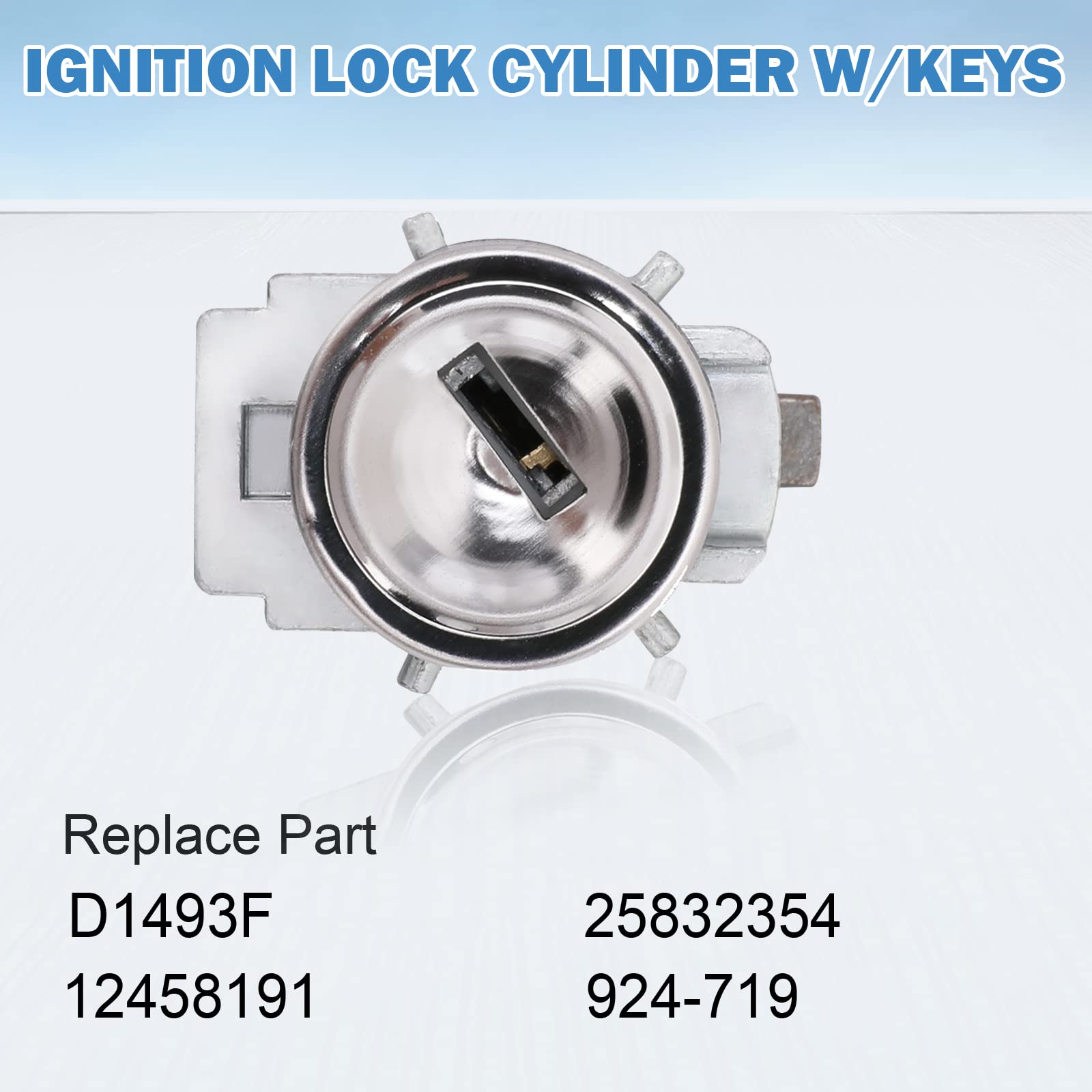 Ignition Lock Cylinder w/Keys & Passlock Chip Starter - Compatible with Chevy Malibu, Impala, Monte Carlo, Pontiac Grand AM, Old