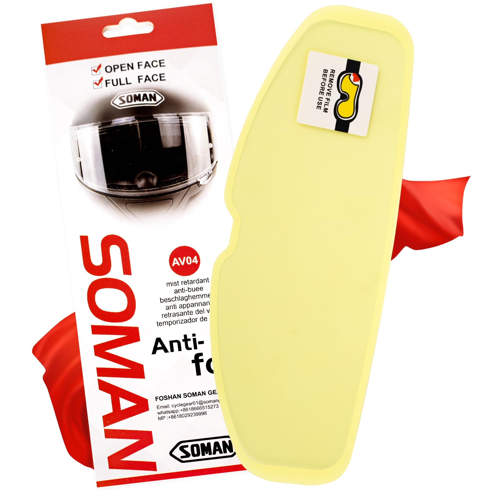 Soman Universal Motorcycle Helmet Anti Fog Film, Adhesive Anti Fog For Motorcycle Helmet Visor Shield Compatible With Rf1200 X14