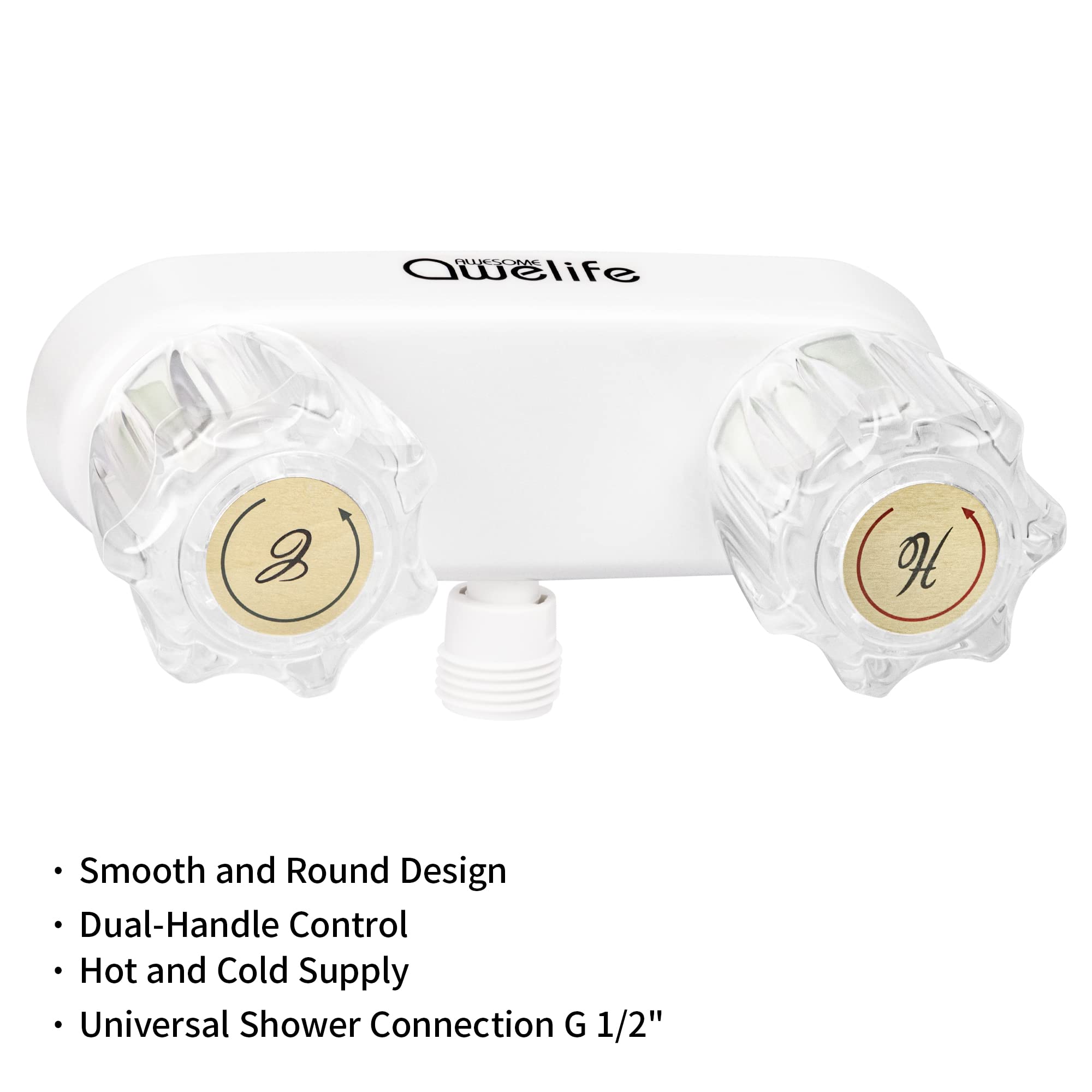 Rv Shower Faucet, Rv Camper Shower Faucet Replacement, 4” Shower Valve Diverter Assembly Kit, Bathroom Shower Mixing Valve Control For Rv Camper Van Travel Trailer Motorhome