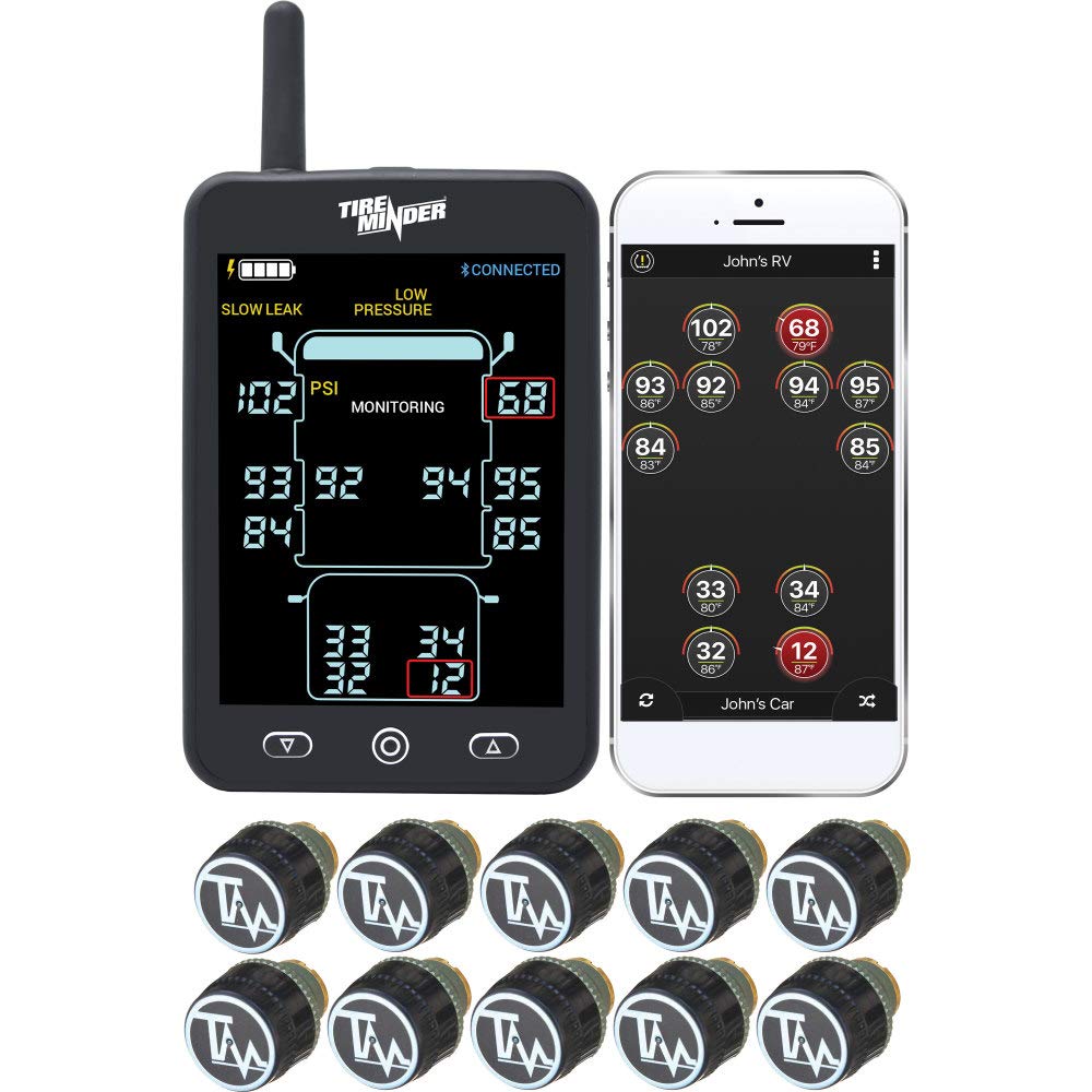 Minder Research Tm22135 Tireminder A1As Rv Tpms With 10 Standard External Transmitters