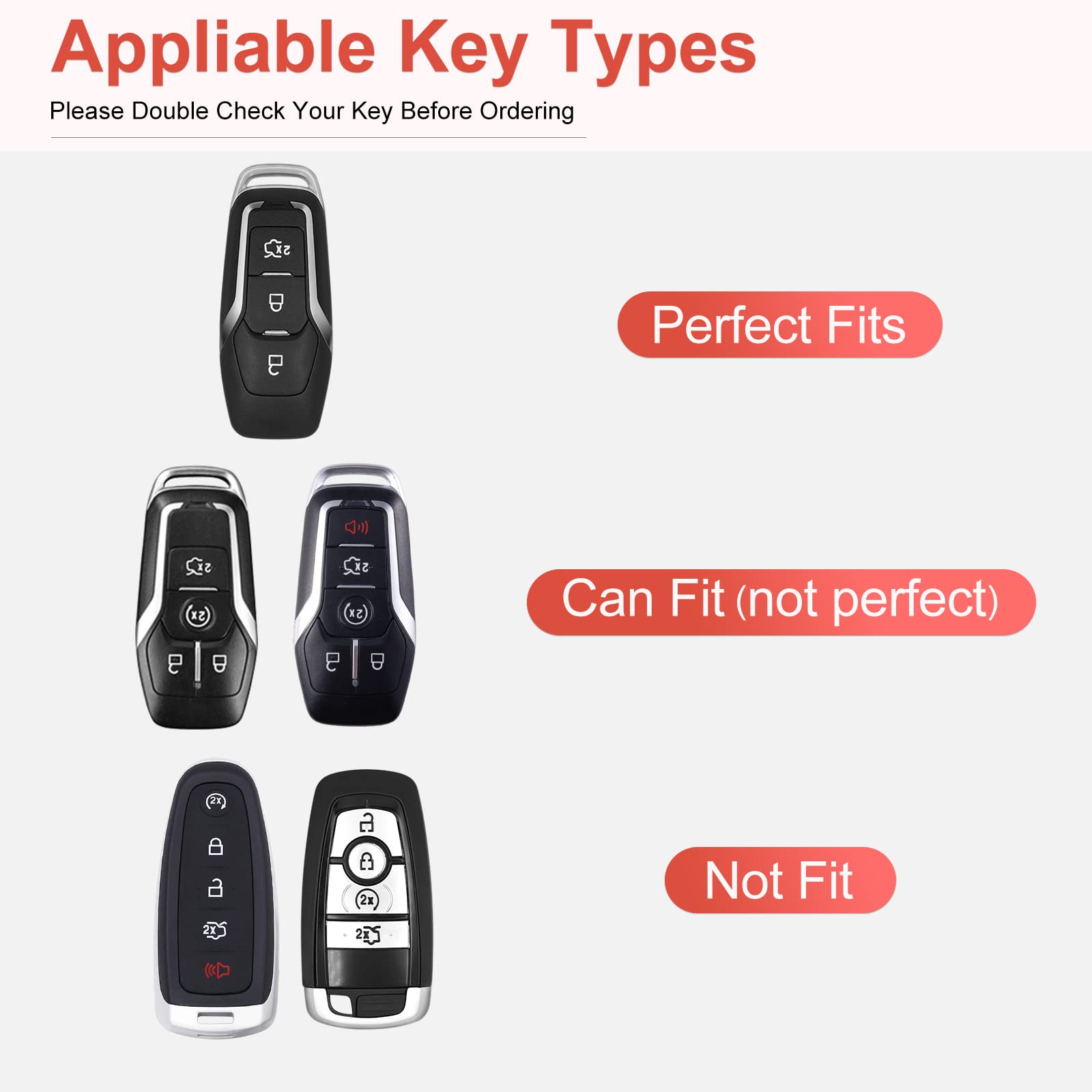 Ruabiban Key Fob Cover Compatible With Ford (Pink)