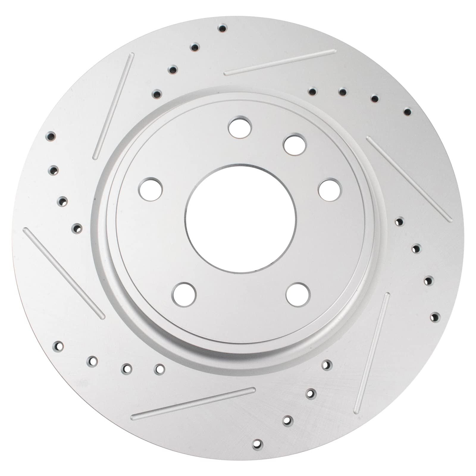 Trq Rear Performance Brake Rotors Set Premium G-Coated Cross Drilled & Slotted Compatible With 2017-2024 Chrysler Pacifica