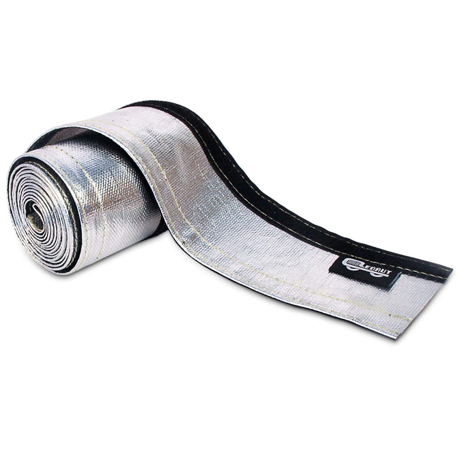 Heat Shroud Sleeve Aluminized Sleeving Express Aluminized Hose And Silver Hose Wire Protection Barrier With Hook And Loop Closure, 3/4' I.D.X 10Ft- 1' I.D.X 10Ft