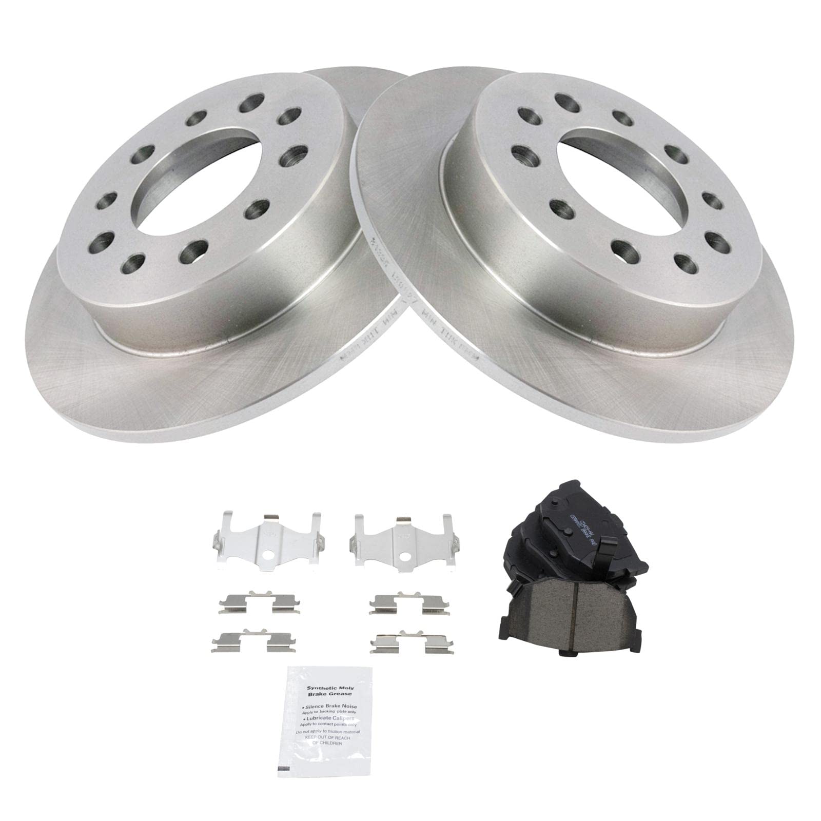 Trq Rear Brake Pad & Rotor Kit Brake Pads Brake Rotor Ceramic Compatible With 2003-2008 Hyundai Tiburon