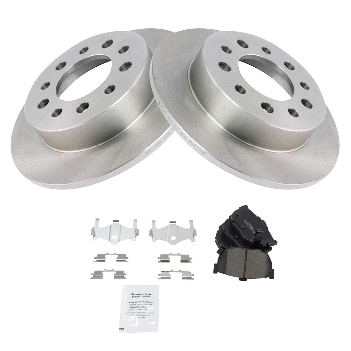 Trq Rear Brake Pad & Rotor Kit Brake Pads Brake Rotor Ceramic Compatible With 2003-2008 Hyundai Tiburon