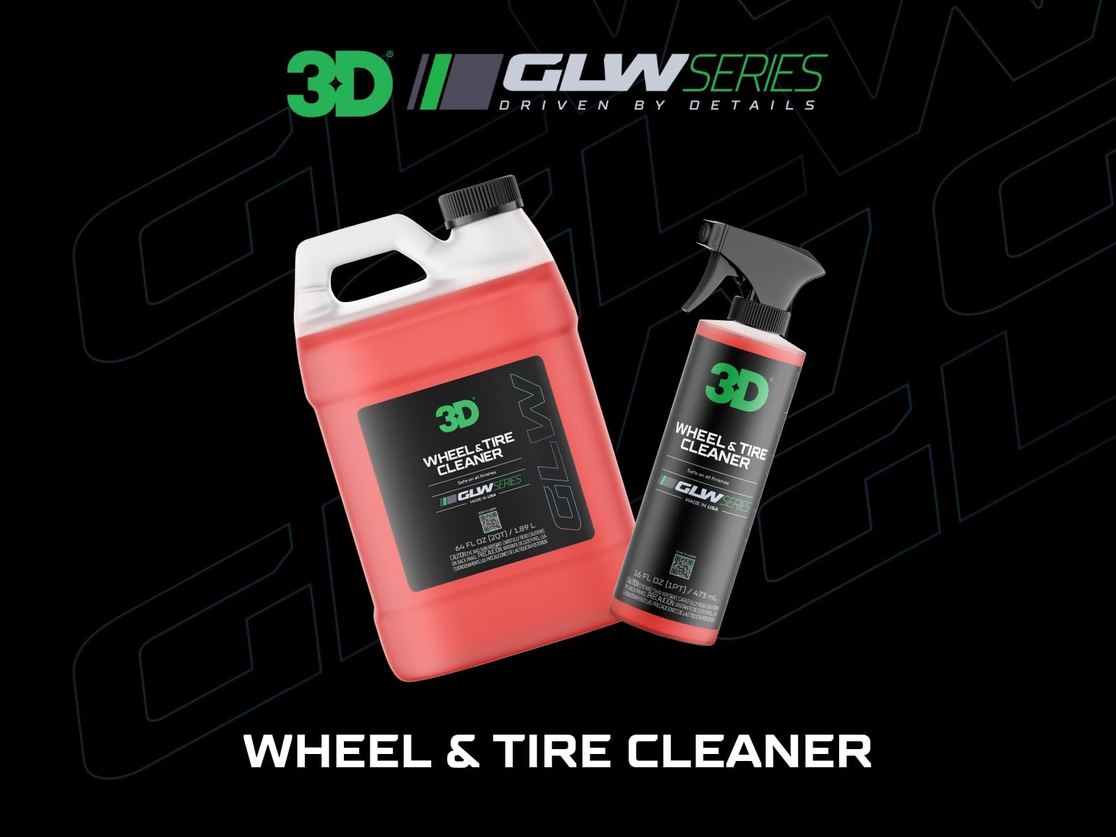 3D GLW Series Wheel & Tire Cleaner - Deep Cleaning All-in-One Formula | Removes Brake Dust, Grime, Tire Browning | Safe on All W