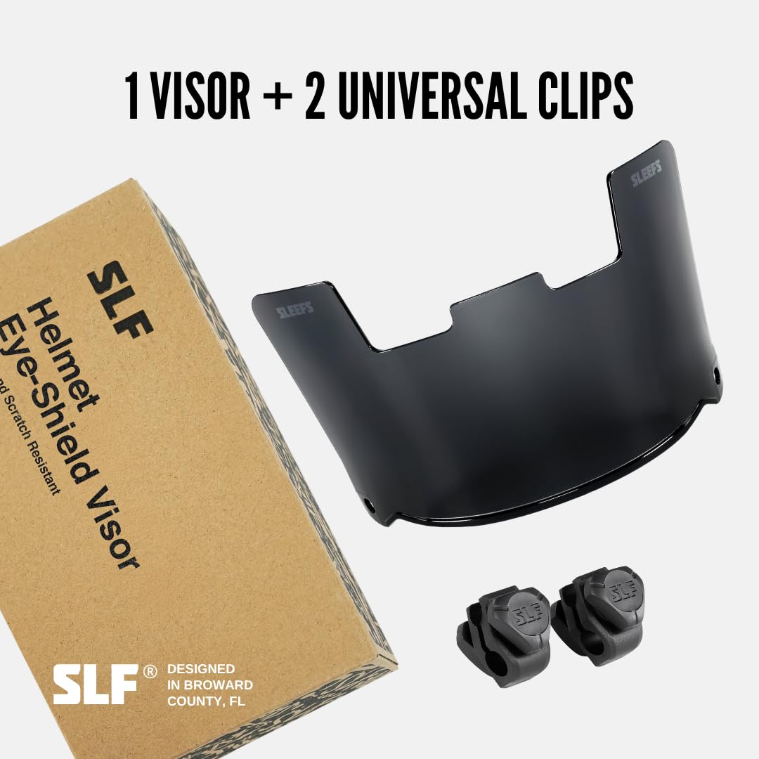 Sleefs Football Helmet Visor [Black Clear] - Tinted Professional Football Visor/Shield - Fits Youth & Adult Helmets - Includes V