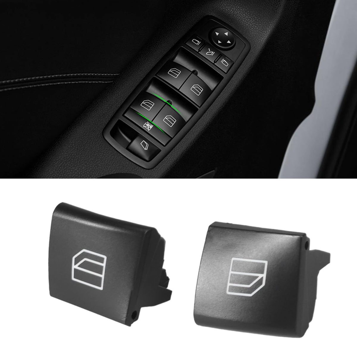 Moonlinks W164 Window Switch Button Compatible With Mercedes Benz Ml Gl R Class Window Switch Repair Button Covers,Rear Left And