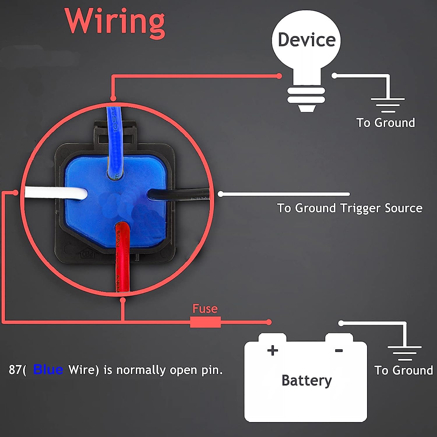 Gebildet 2 Pieces 40/30 Amp Waterproof Relay Switch 12Awg Harness Set - 12V Dc 4-Pin Spst Automotive Relays Hot Wires
