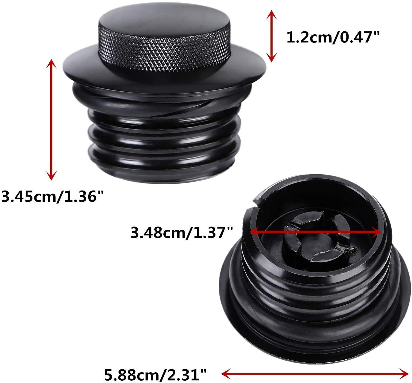 Harley Flush Pop-Up Gas Storage Cap,Gas Cap,Motorcycle Clockwise Fuel Gas Oil Tank Cap, Black Pop-Up Gas Cap For 1982-2018 Vente