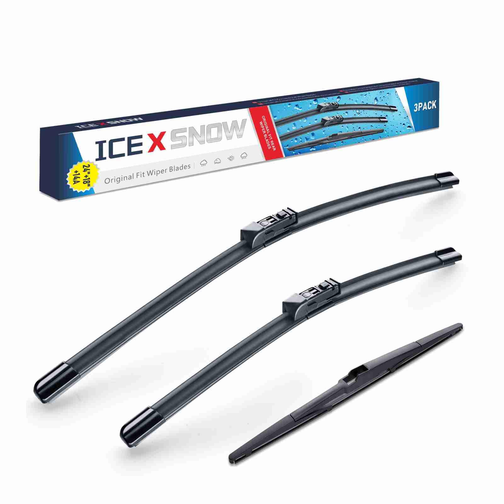 3 Wipers 24''/18''/14'' Windshield Wiper Blades Replacement For Mazda Cx5 Cx9 2022 2021 2020 2019 2018 02/2017 Original Factory 