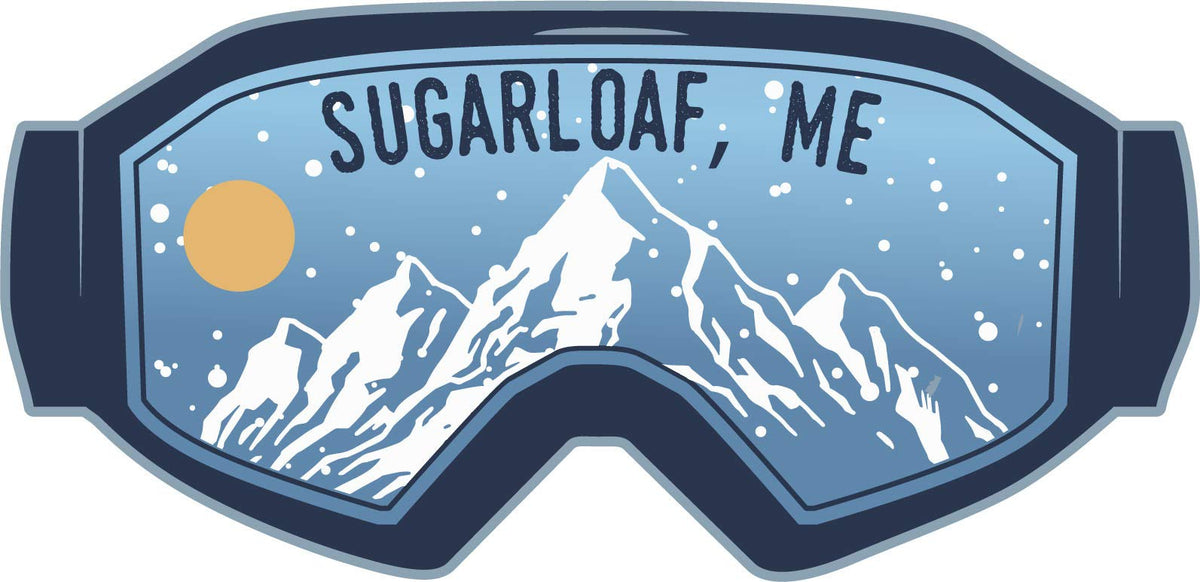Sugarloaf Maine Ski Adventures Souvenir Approximately 5 X 2.5-Inch Vinyl Decal Sticker Goggle Design