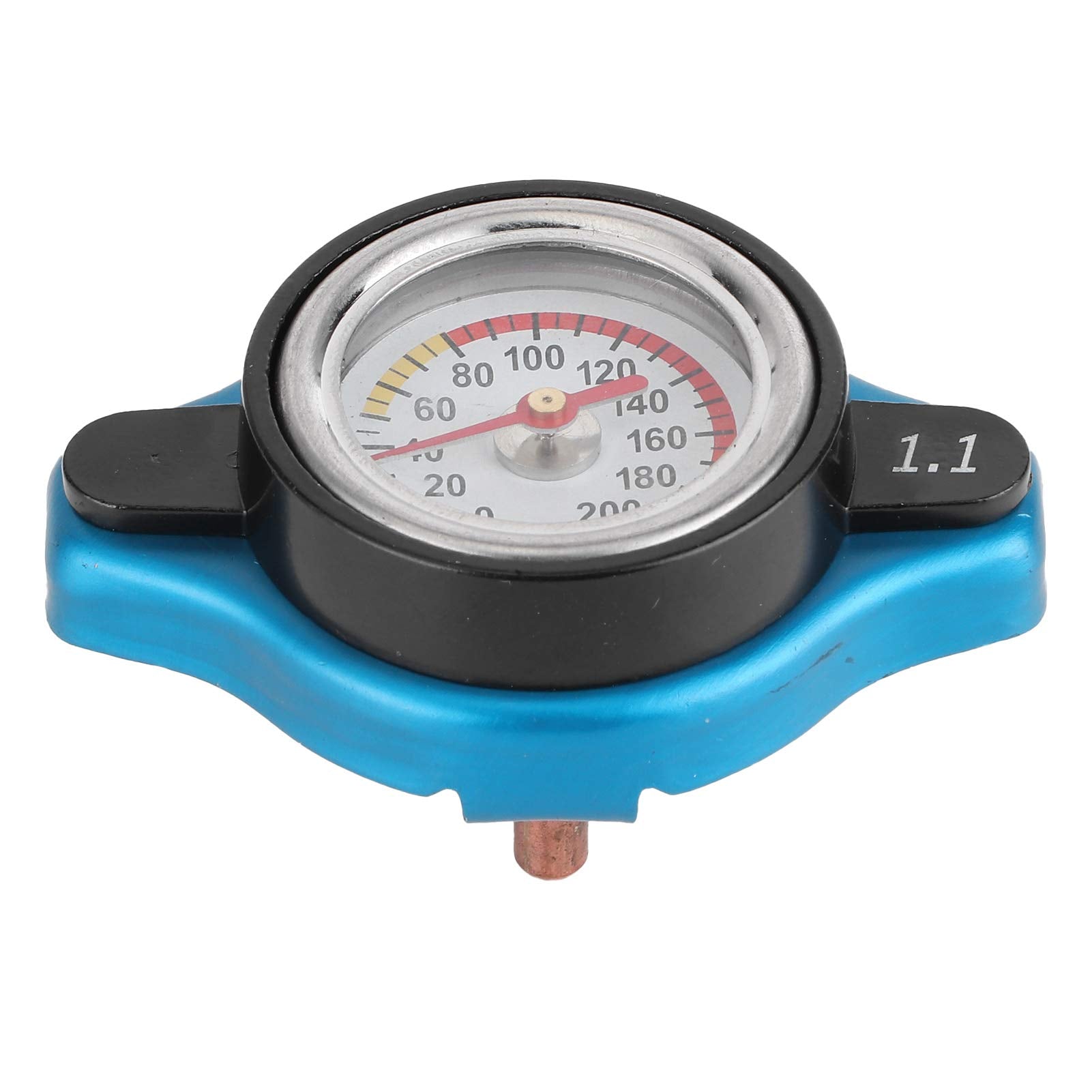 Aramox Car Radiator Cover, Universal Thermostatic Radiator Water Cover Leakproof W/Temperature Gauge(Small Head 1.1Bar)