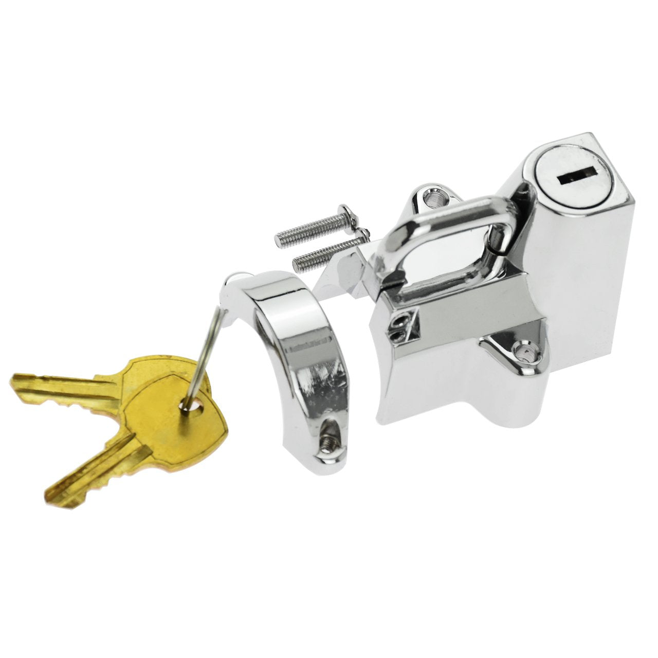 Hdbubalus Motorcycle Helmet Security Lock Kit For 7/8' To 1 1/4' Diameter Tubings For Harley Chrome