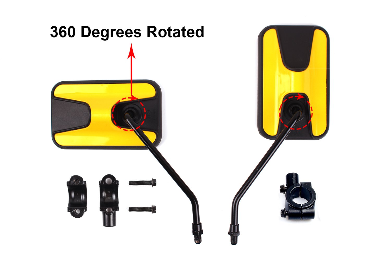 ATV Mirrors, Xislet ATV Rear View Mirrors with Mount Compatible with Honda Rancher Foreman Polaris Sportsman Touring Can-Am Outl