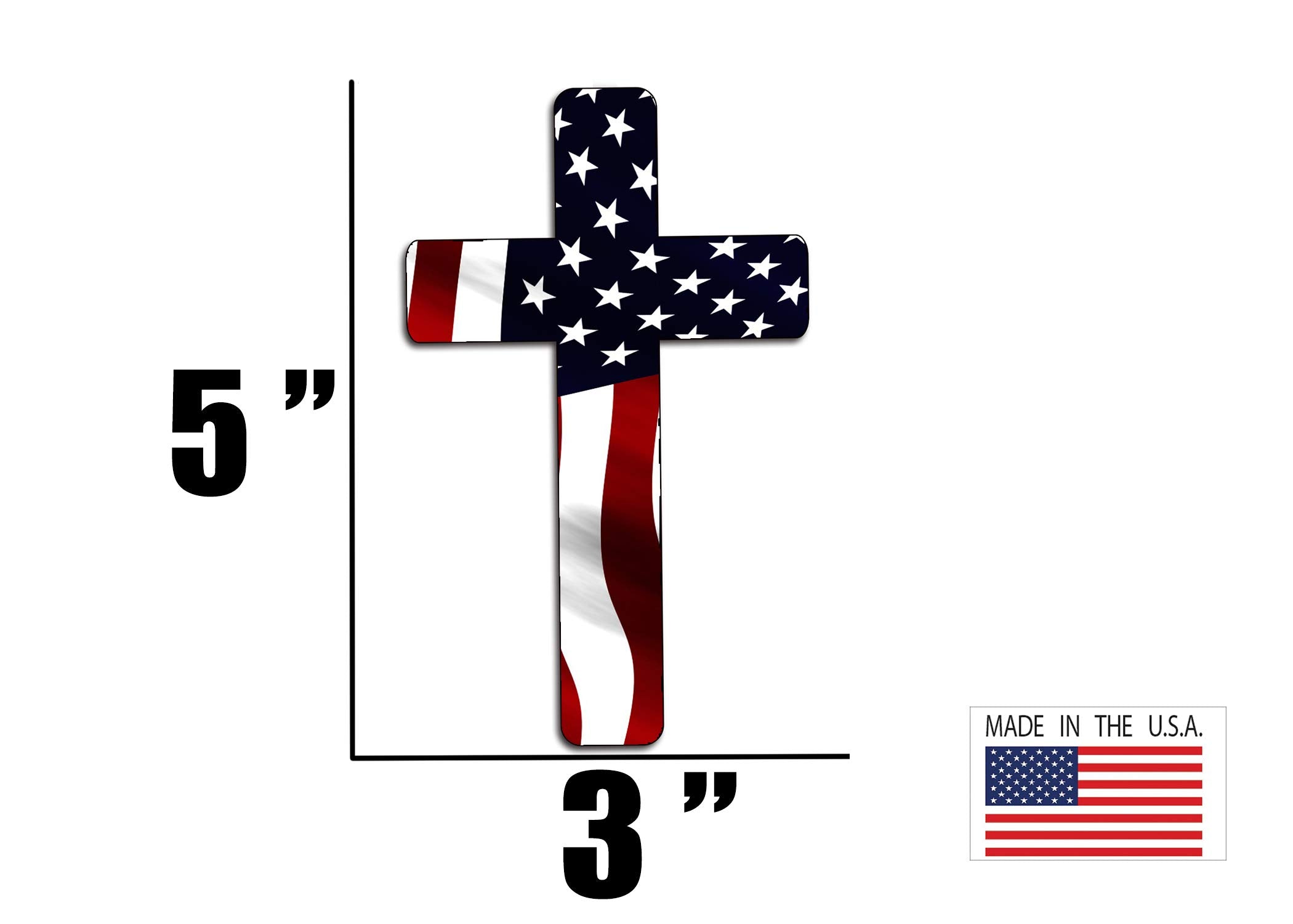 Rogue River Tactical Pack Of 4 Red White Blue Cross Decal Sticker American Flag Usa Large Inch Patriotic Decal Auto Bumper Stick