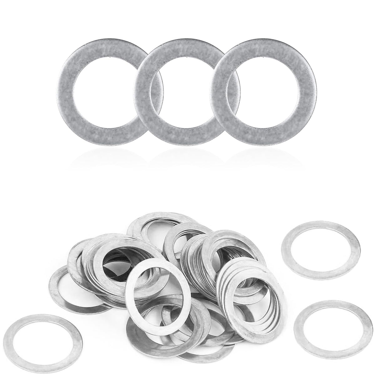Ntnev 24 Pieces Oil Drain Plug Gasket Washer, Aluminum Seal, Crush Washer Oil Drain Plug, Oem 94109-14000, Compatible With Honda, Accord, Civic (Silver)