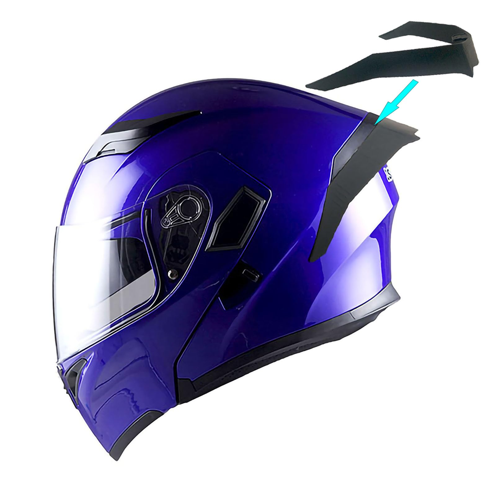 1Storm Motorcycle Modular Full Face Helmet Flip up Dual Visor Sun Shield: HB89 Glossy Blue