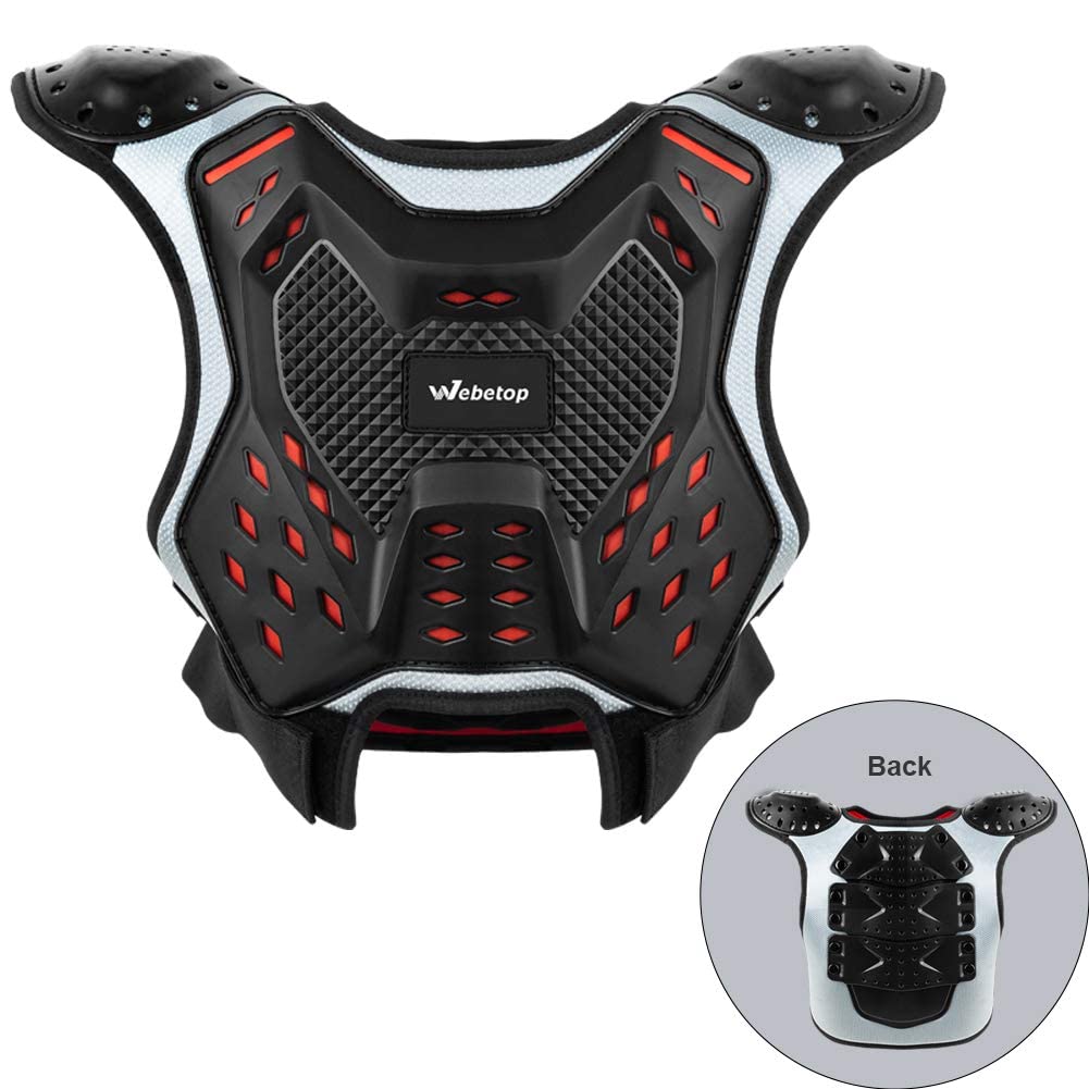 Webetop Youth Atv Chest Protector Motocross Armor Vest For Kids Dirt Bike Mountain Cycling M
