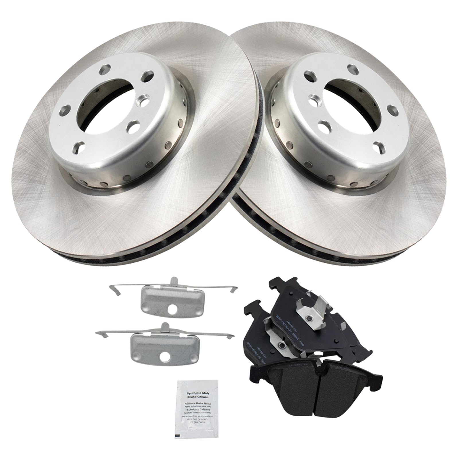 Trq Front Brake Pad & Rotor Kit Brake Pads Brake Rotor Semi-Metallic Compatible With 2012-2013 Bmw 328I 2012 335I