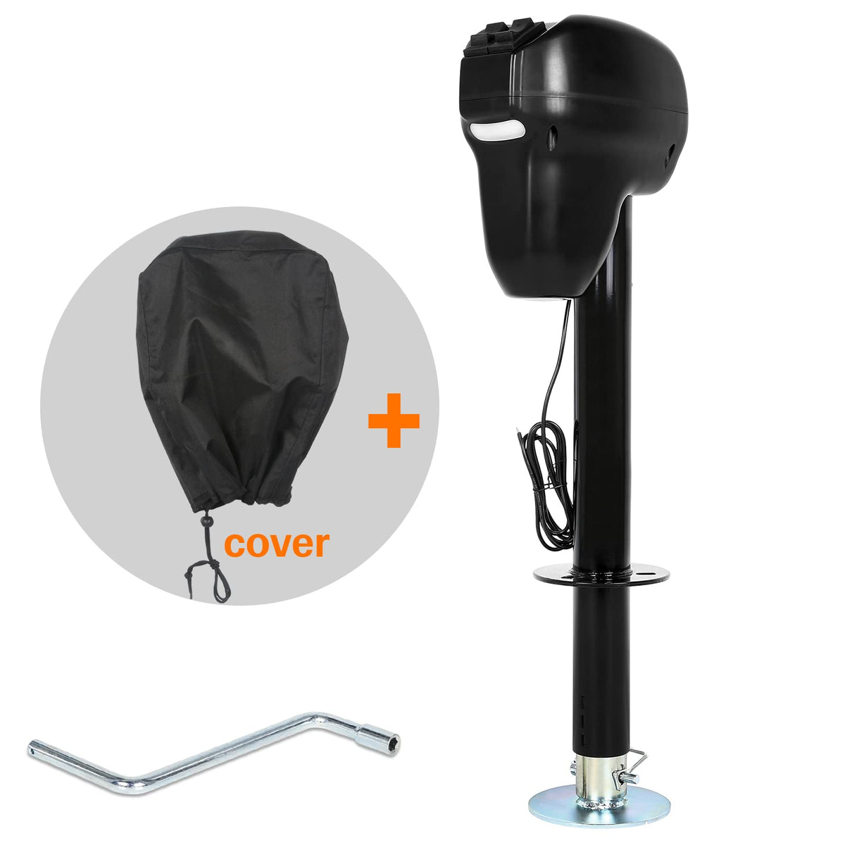 Weize 5000 Lb Power Tongue Jack, Heavy Duty Electric Trailer Jack With 600D Polyester Protective Cover, 29-1/2'' Clearfloor Lift