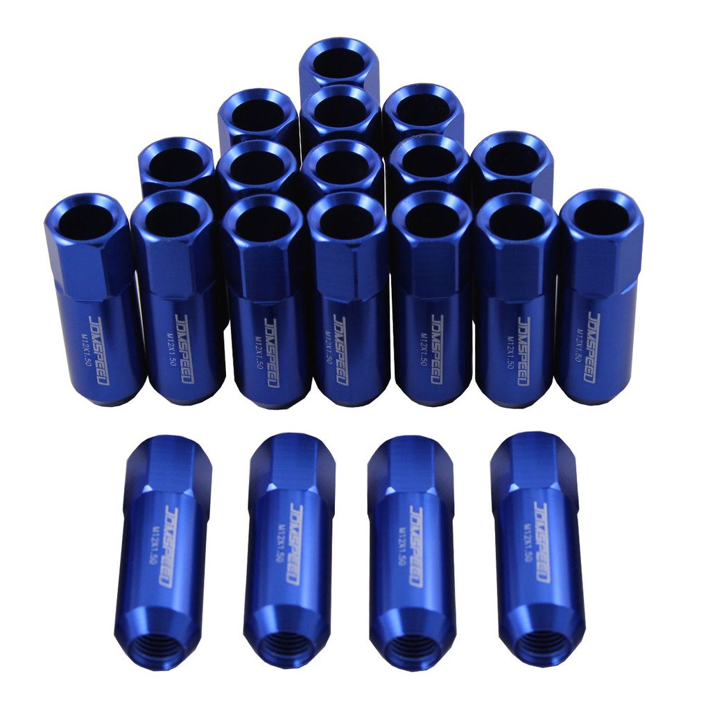 Jdmspeed Blue 60Mm Aluminum Extended Tuner Lug Nuts Replacement For Wheel Rims M12X1.5 20Pcs